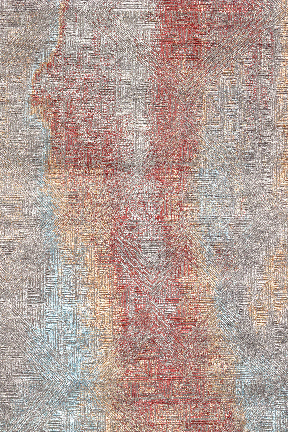 Pasargad™ Cosmo Collection Hand-Knotted Silk and Wool Area Rug (PS-241 9X12) - 110'' x 144''