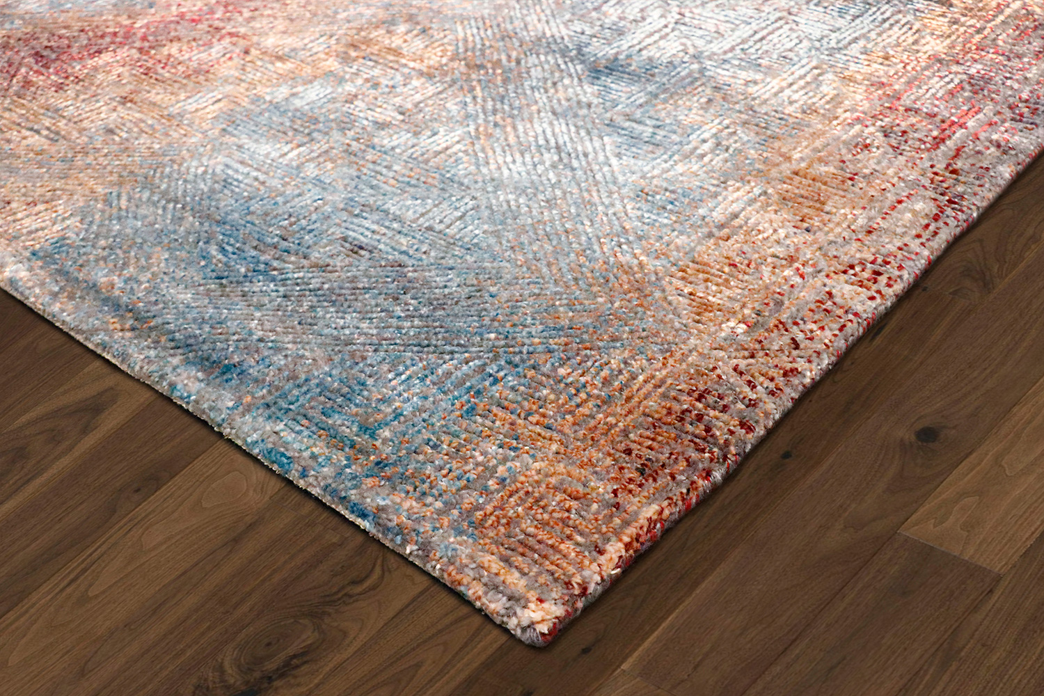 Pasargad Cosmo Collection Hand-Knotted Silk and Wool Area Rug (PS-241 9X12) - 110'' x 144''