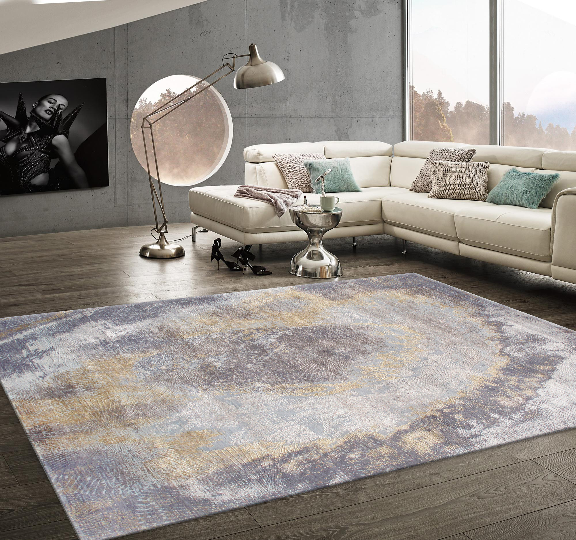 Pasargad - Cosmo Collection Hand-Knotted Silk/Wool Area Rug in Multi, 96" x 120" (ps-248 8x10)