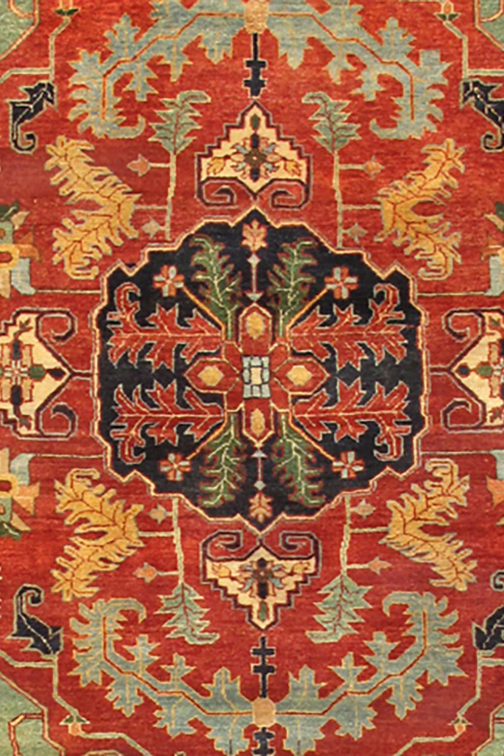 Pasargad Serapi Collection Hand-Knotted Rust/Navy Wool Area Rug (PS-30 5X7) - 62'' x 82''