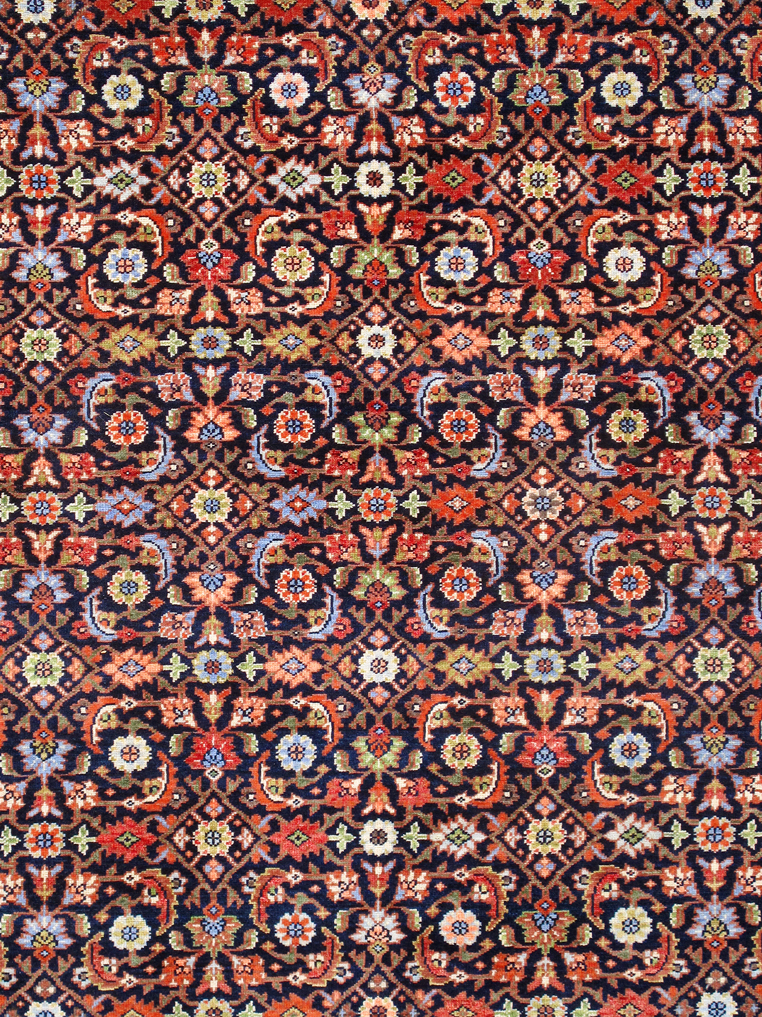 Pasargad Herati Collection Hand-Knotted Wool Area Rug - Navy/Peach, 106" x 144" (ps-37-2 9x12)