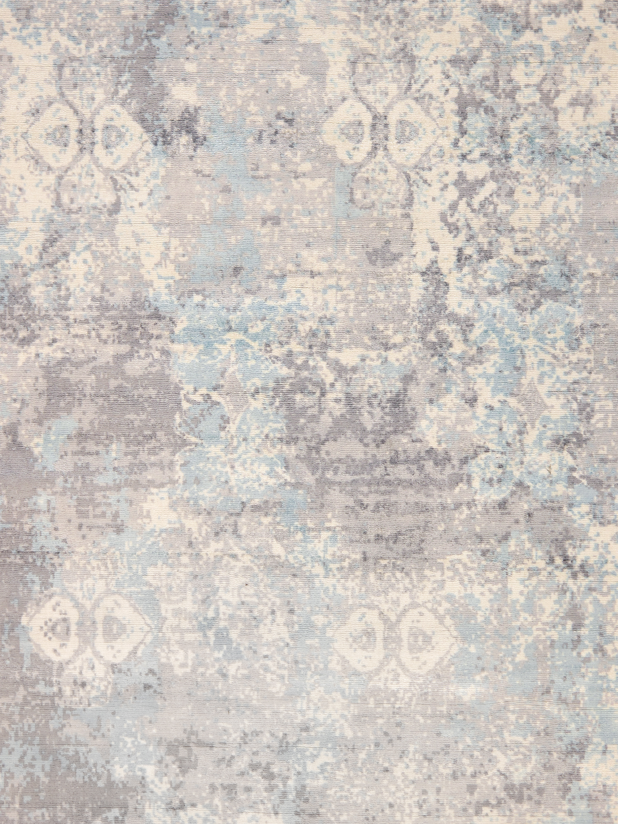 Pasargad Mirage Collection Hand-Loomed Bamboo Silk Area Rug - Gray/Aqua, 144" x 180" (psh-27 12x15)