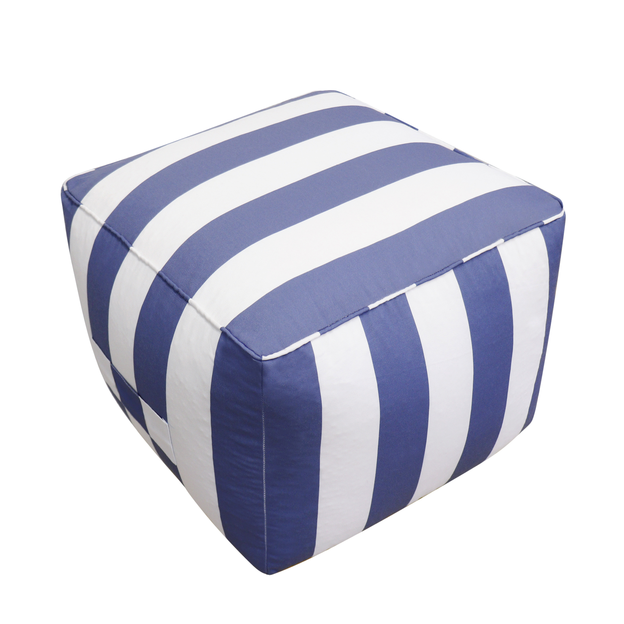 Pasargad Galaxy Square Pouf - White/Blue, Polyester