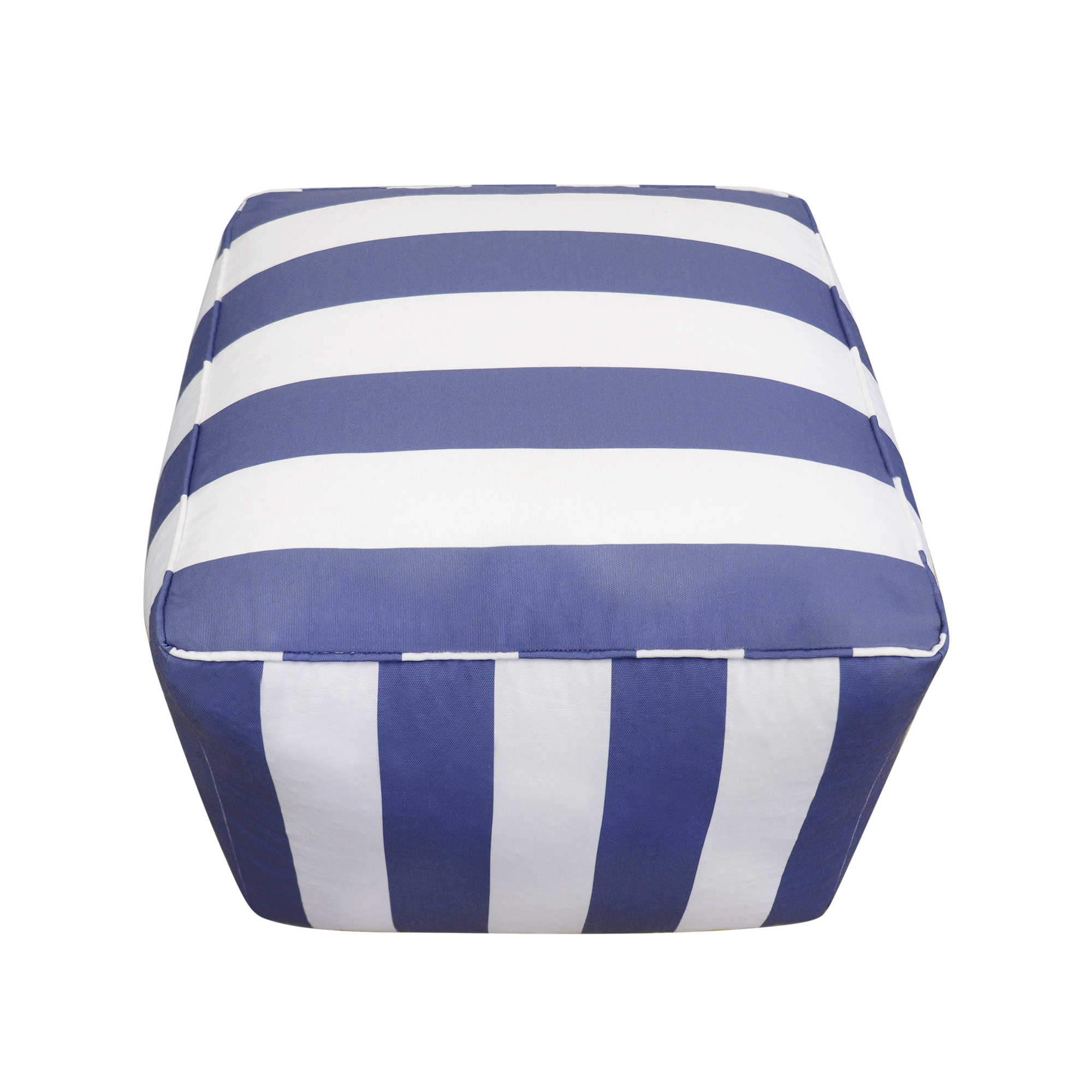 Pasargad Galaxy Square Pouf - White/Blue, Polyester