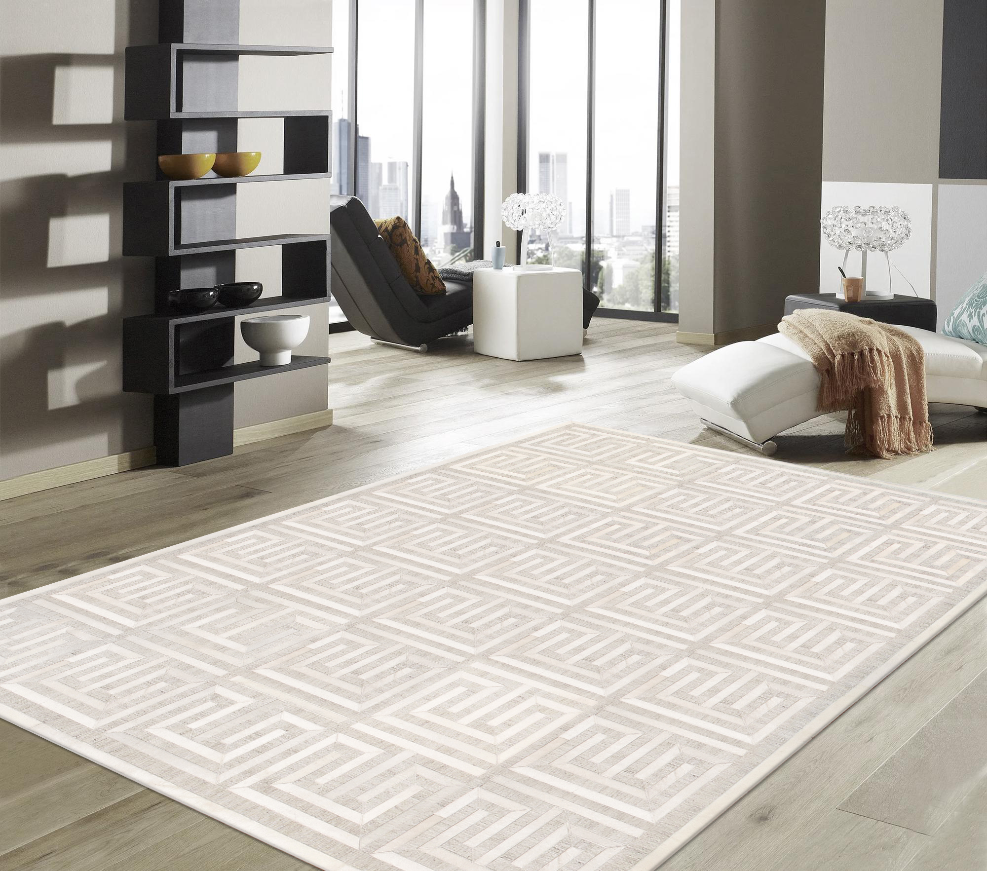 Pasargad Galaxy Collection Hand-stitched Cowhide Area Rug - Multi, 120" x 168" (ptx-3138 10x14)