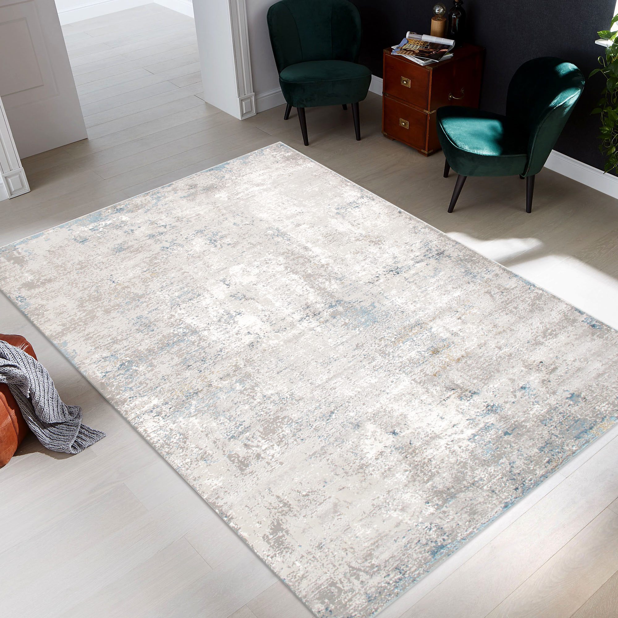 Pasargad Stella Collection Power-Loomed Polypropylene/Polyester Area Rug - Beige/L. Gray, 114" x 162" (pvha-46 10x14)