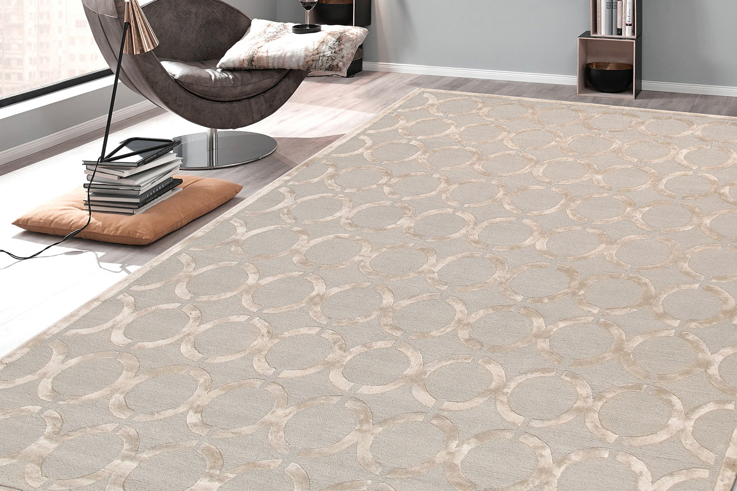 Pasargad Edgy Collectoin Hand-Tufted Silk and Wool Rug (PVNY-18 4X6) - 48'' x 72''