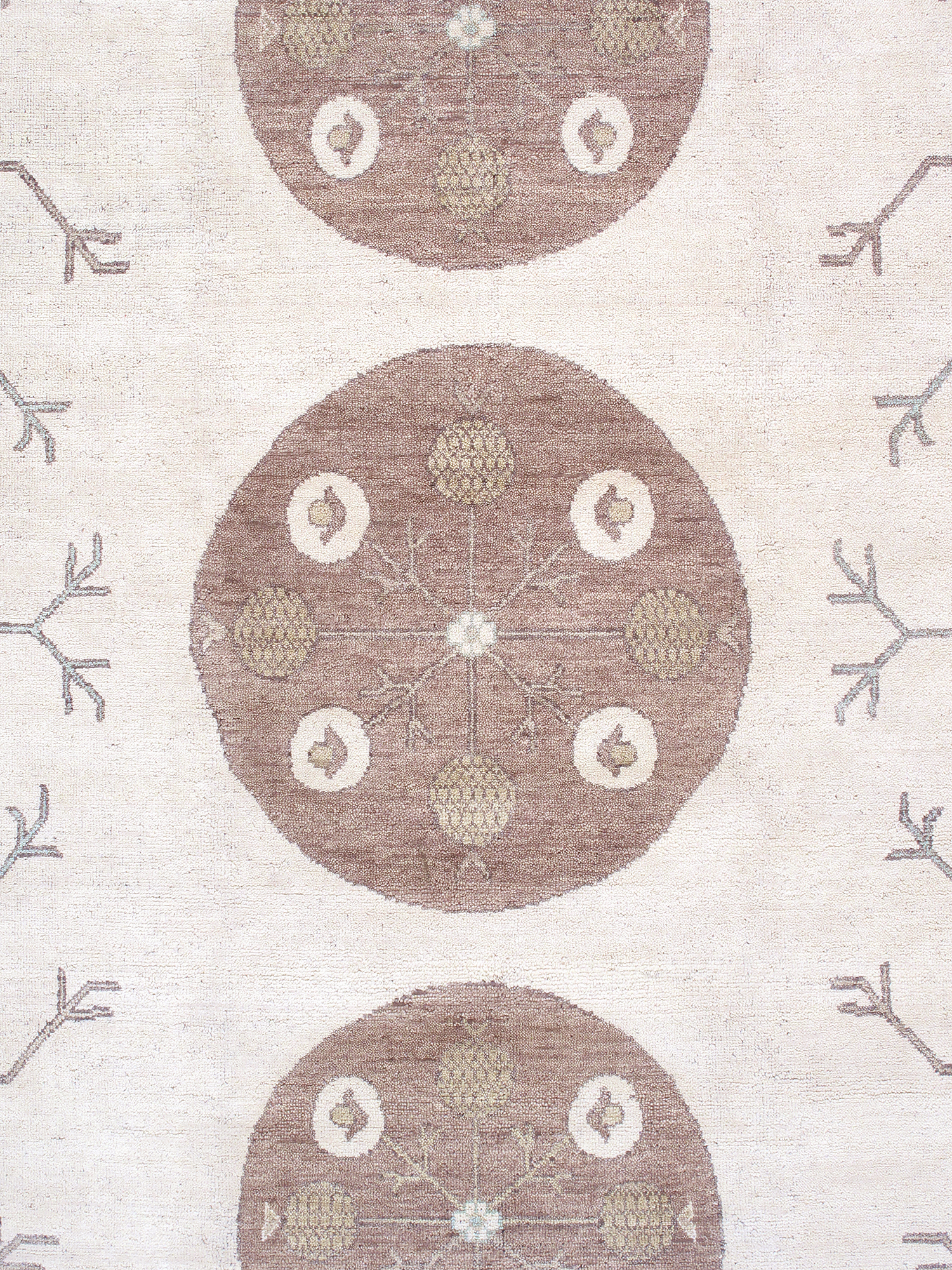 Pasargad - Khotan Collection Hand-Knotted Wool Area Rug in Ivory/L. Green, 123" x 170" (PZ-31B 10x14)