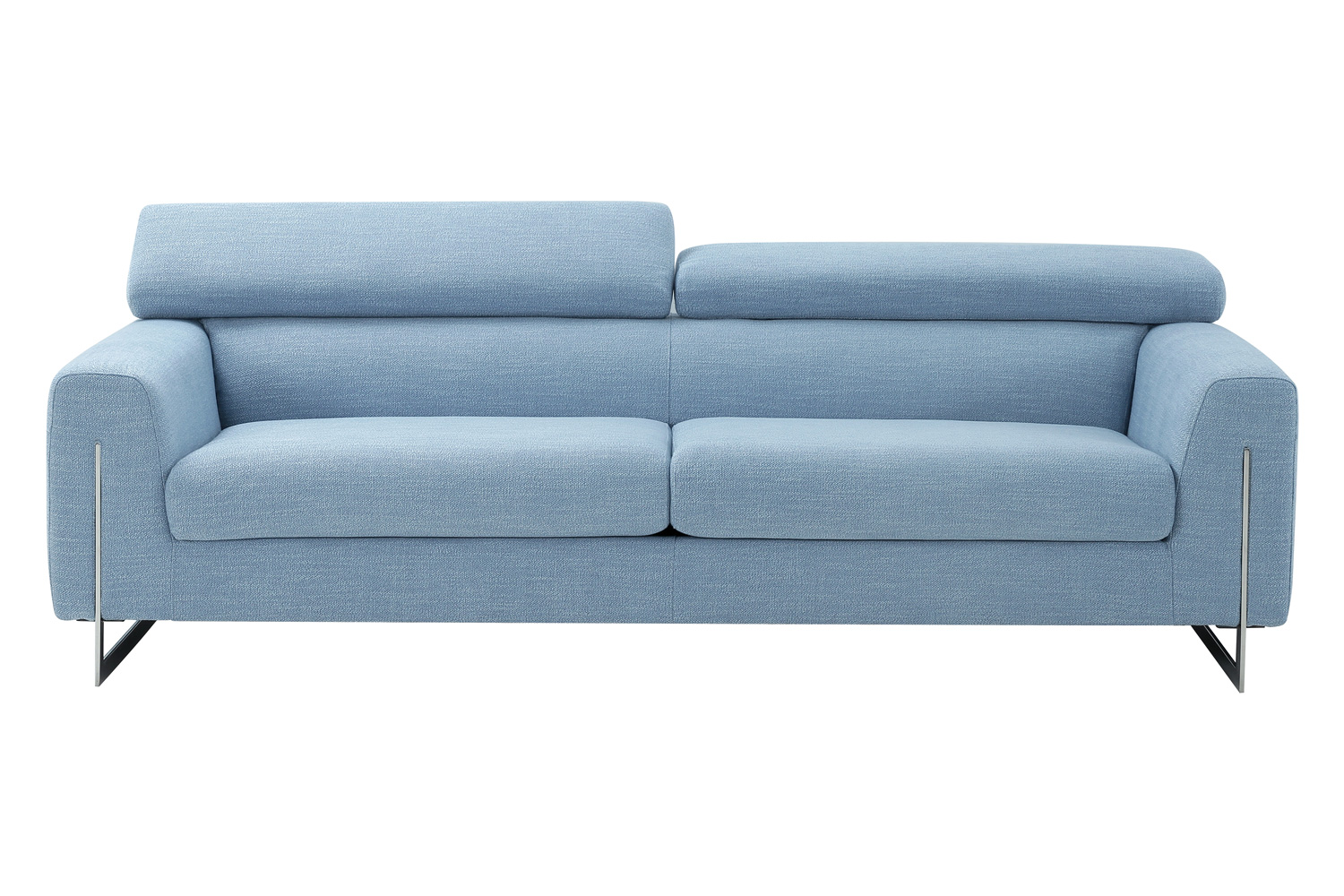 Pasargad - Serena Modern Blue Sofa with Silver Leg