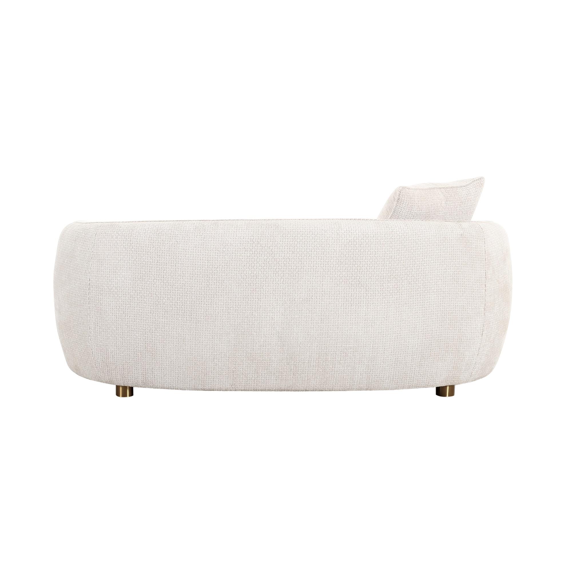 Pasargad - Zarina Upholstered Modern Loveseat with 2 Pillows in Ivory, Textured Fabric