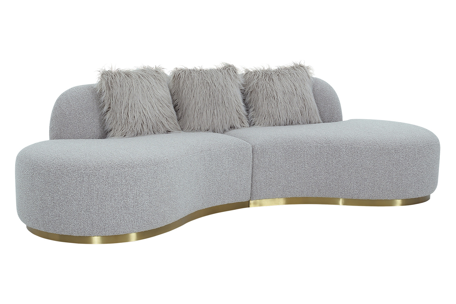 Pasargad - Simona Collection Modern Curved Sofa with 3 Pillow