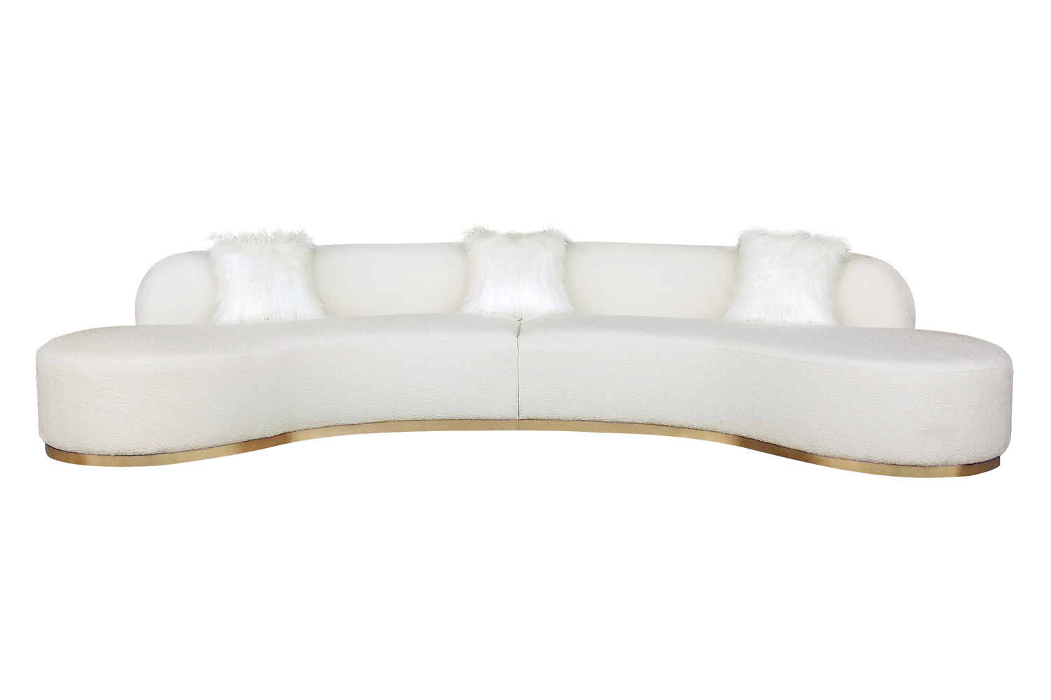 Pasargad - Simona Collection Modern Curved Sofa with 3 Pillow PZW-943W