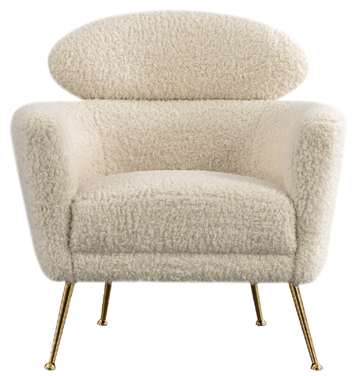 Pasargad - Felice Modern Armchair in Cream, Poly Fabric