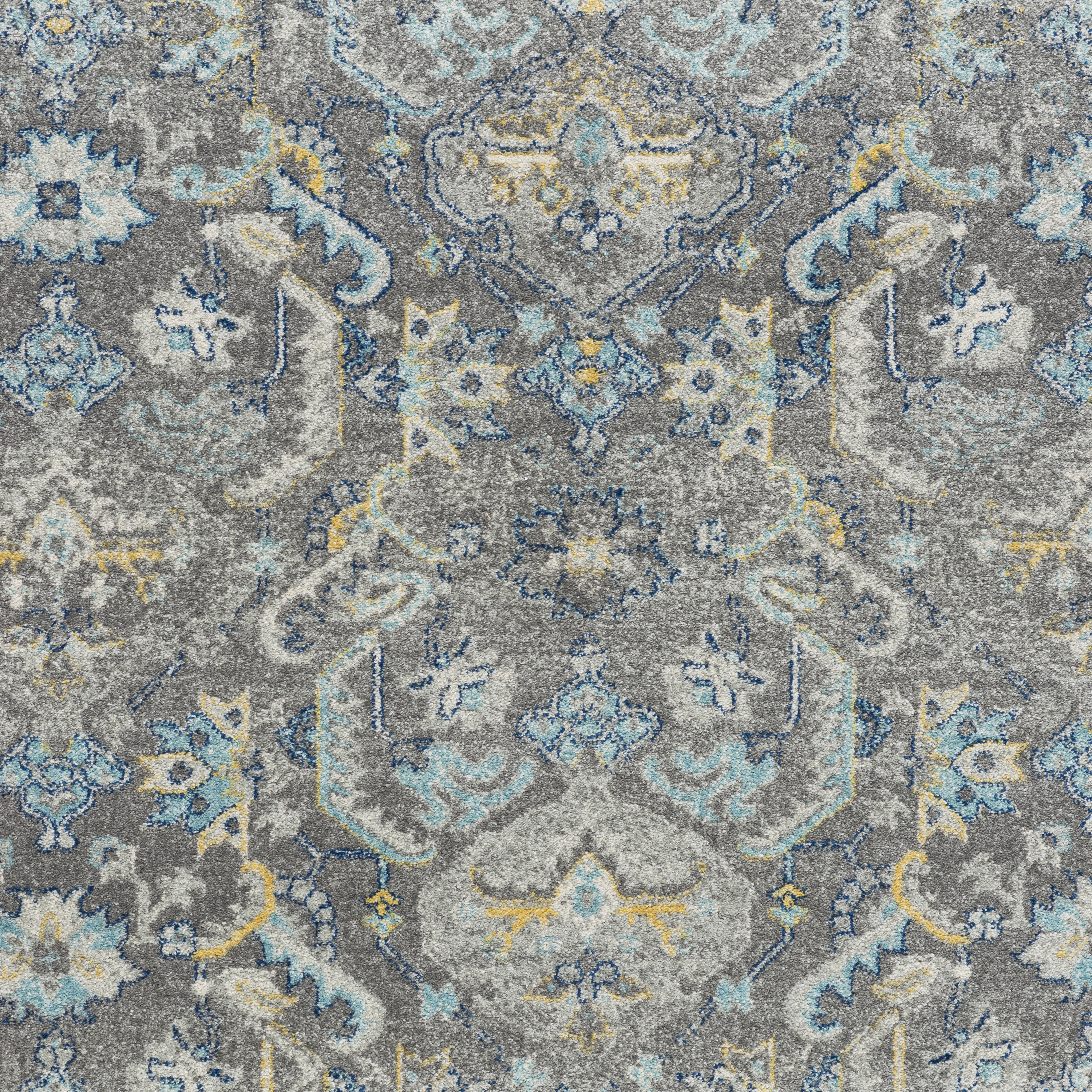 Pasargad Chelsea Collection Power-Loomed Polypropylene/Polyester Area Rug - Gray/Ivory, 79" x 108" (rc-5587gw 7x9)