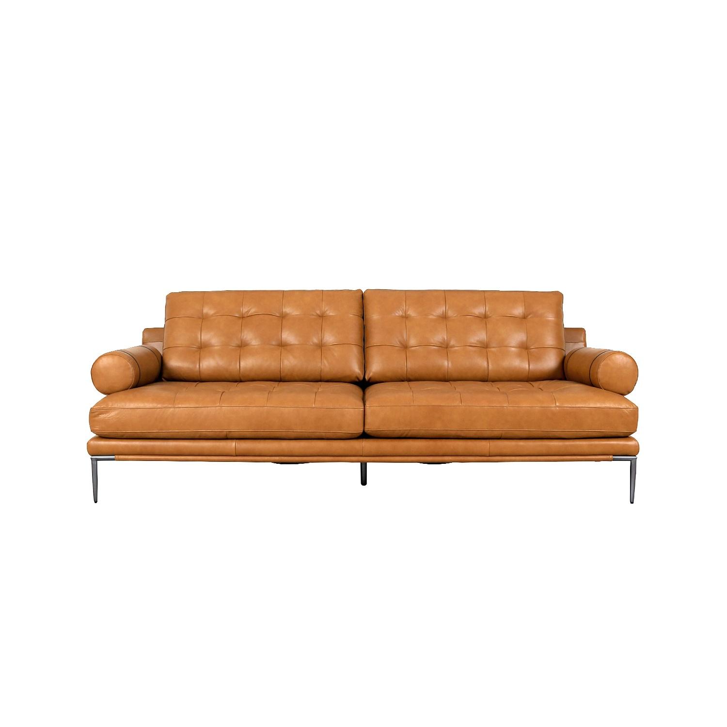 Pasargad Kimberly 3 Seater Sofa - Brown, Leather