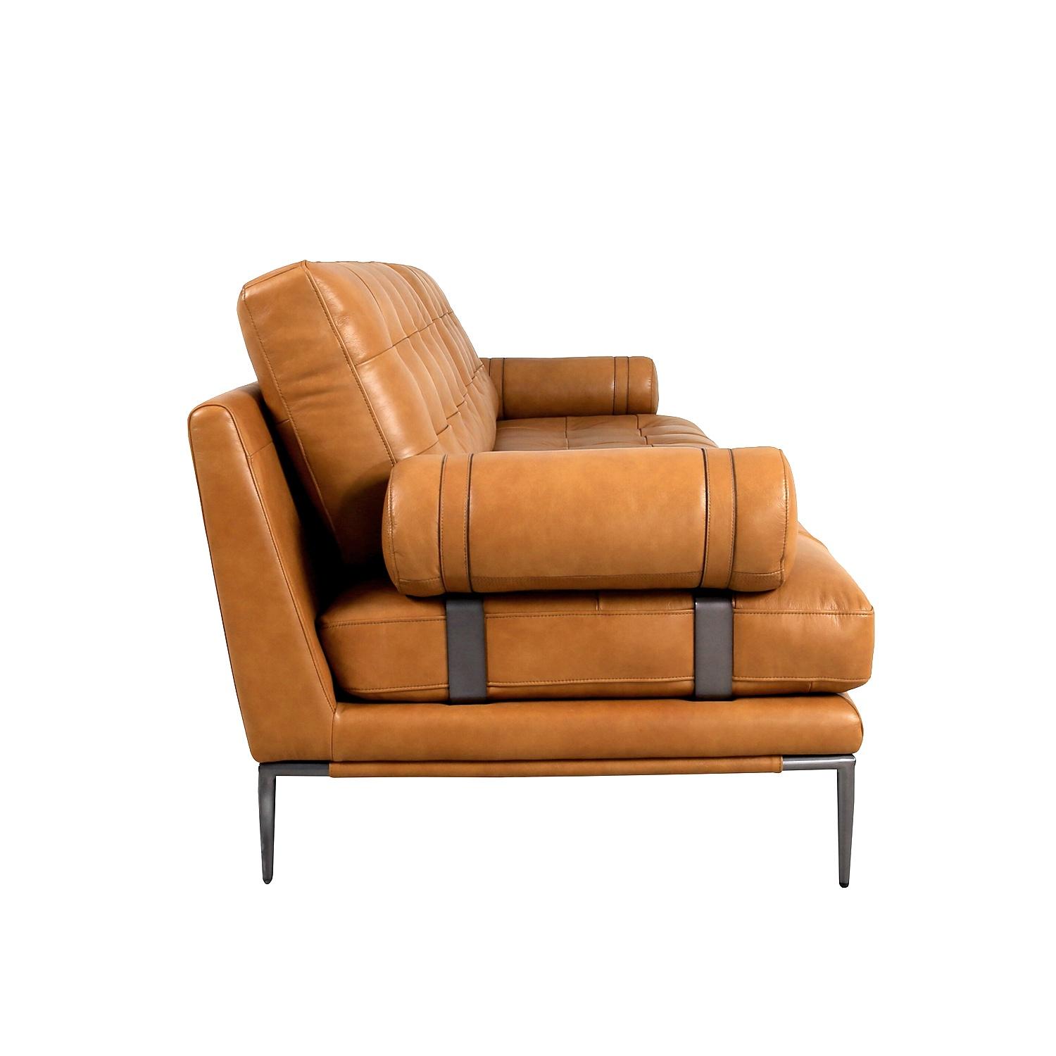 Pasargad Kimberly 3 Seater Sofa - Brown, Leather