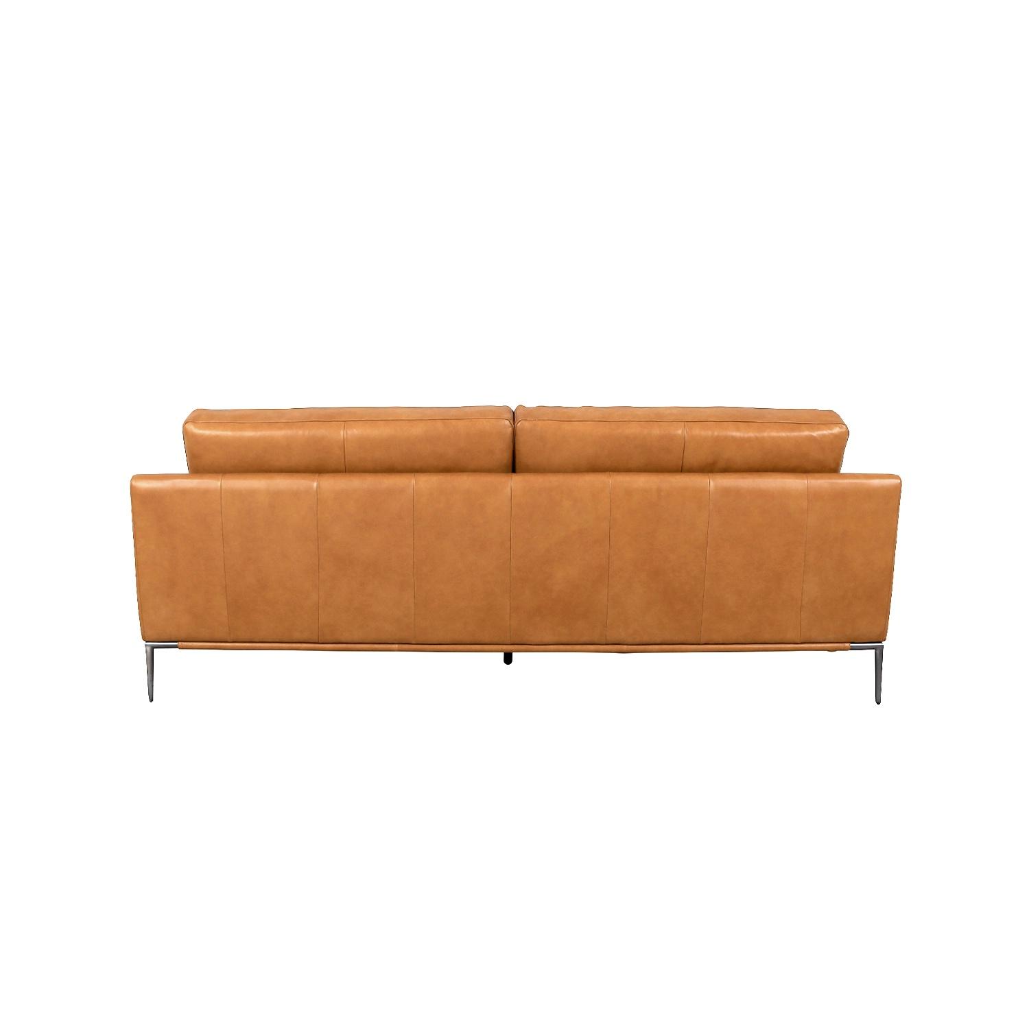 Pasargad Kimberly 3 Seater Sofa - Brown, Leather