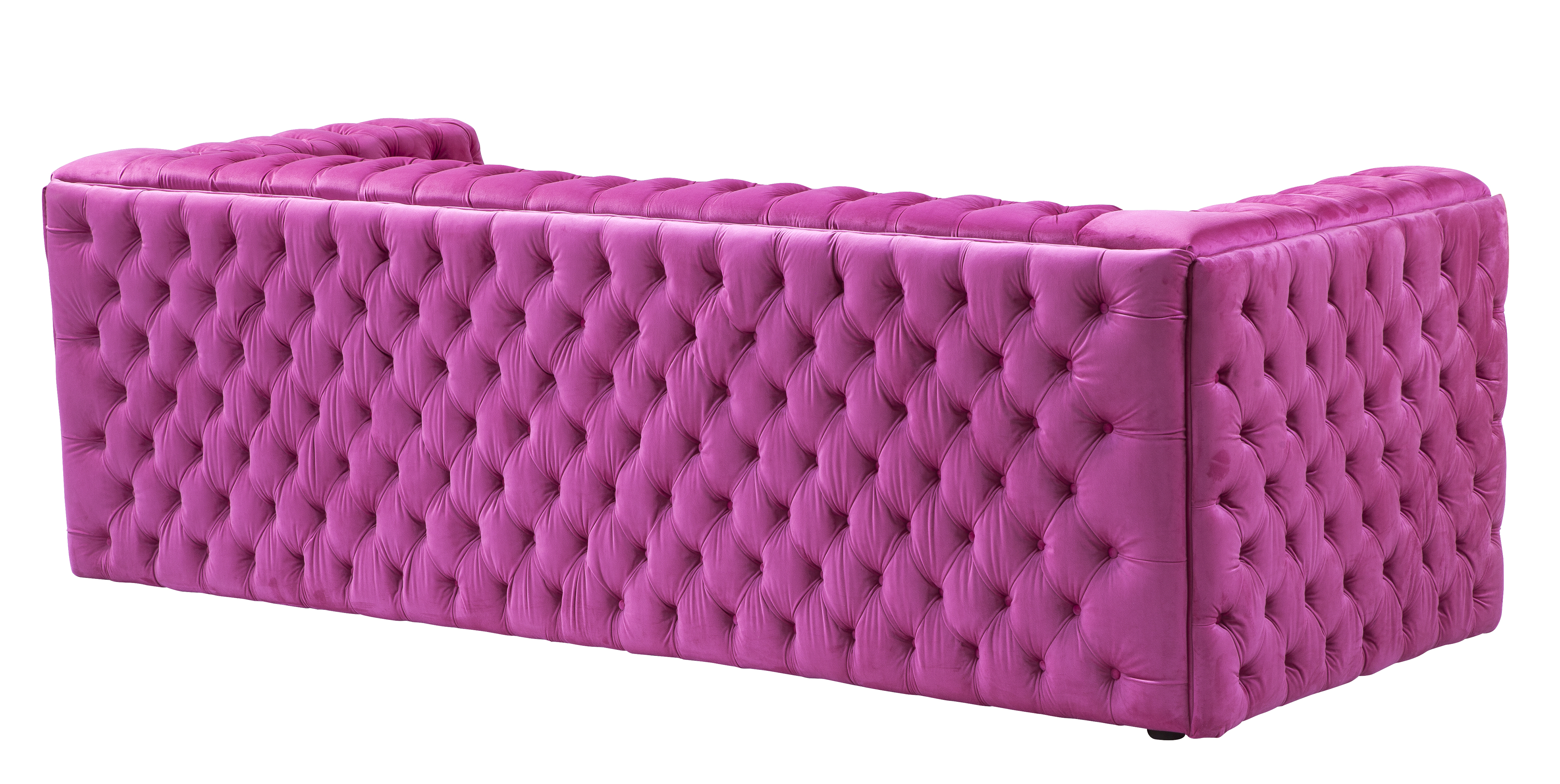 Pasargad - Vicenza Chesterfield Sofa in Fuschia, Velvet