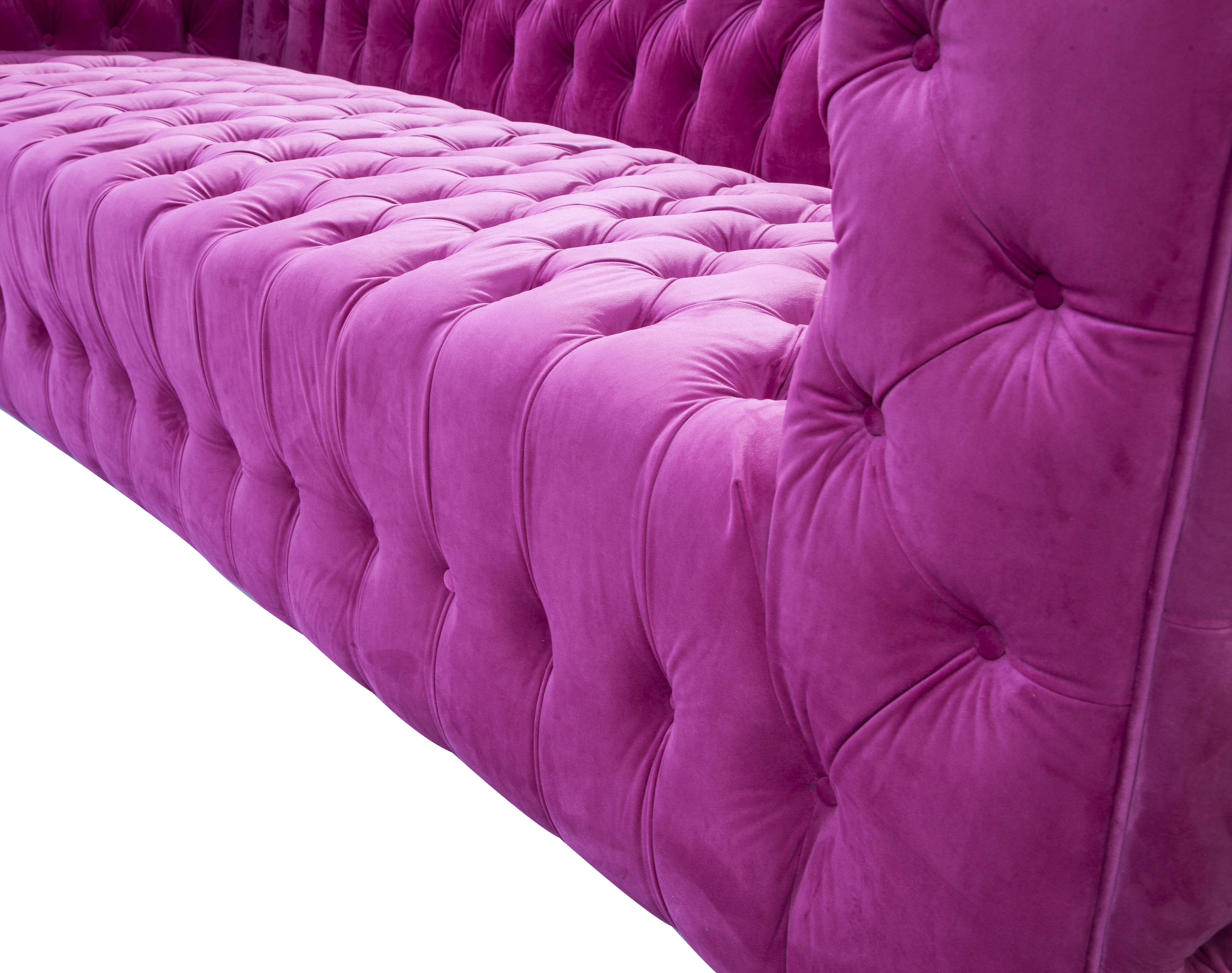 Pasargad - Vicenza Chesterfield Sofa in Fuschia, Velvet