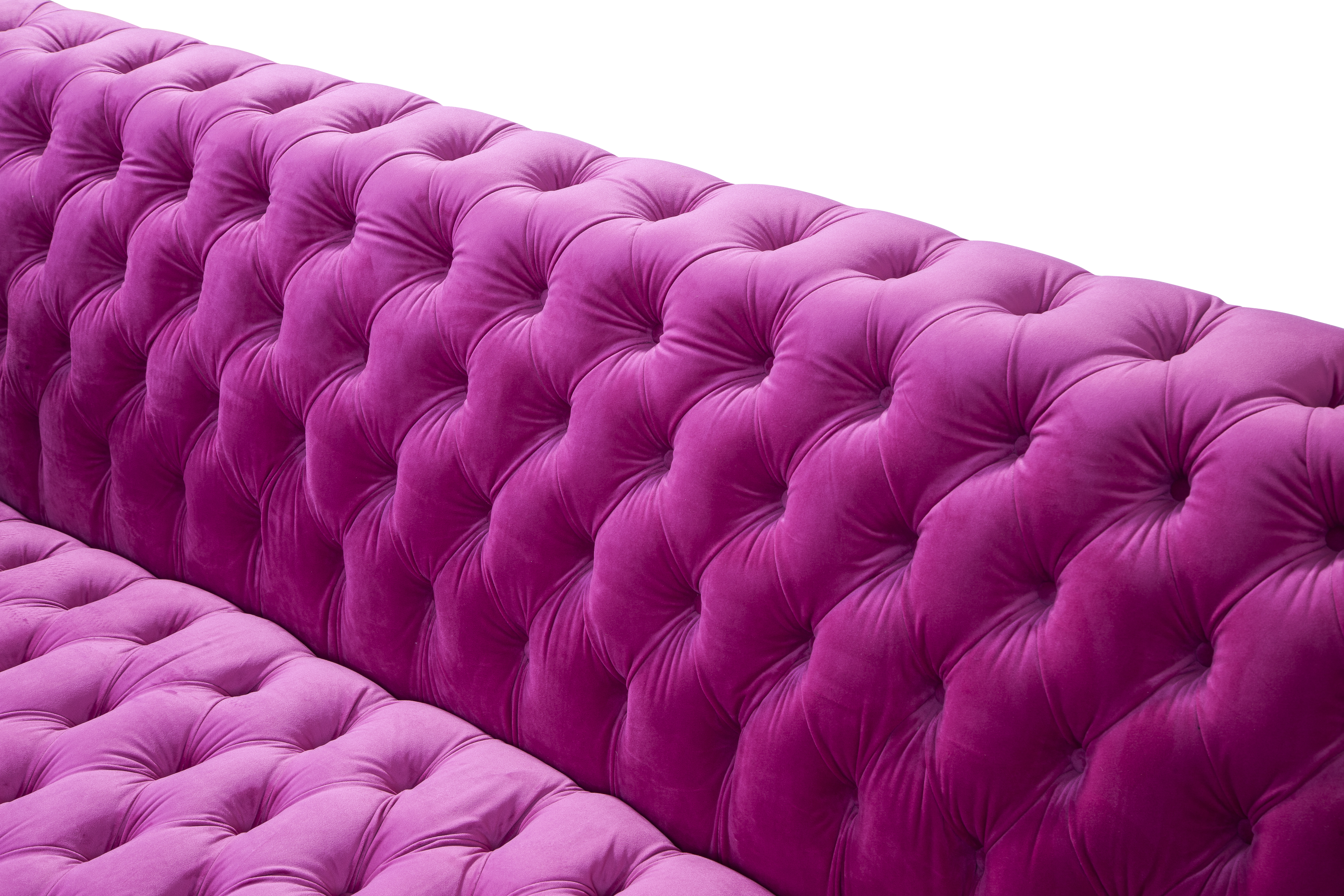 Pasargad - Vicenza Chesterfield Sofa in Fuschia, Velvet