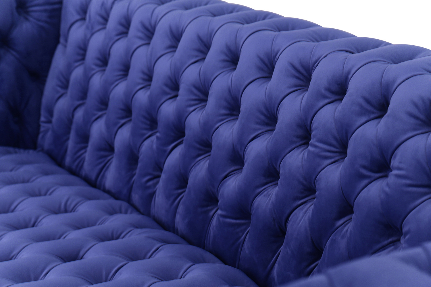 Pasargad Vicenza Collection Velvet Tufted Sofa - Blue