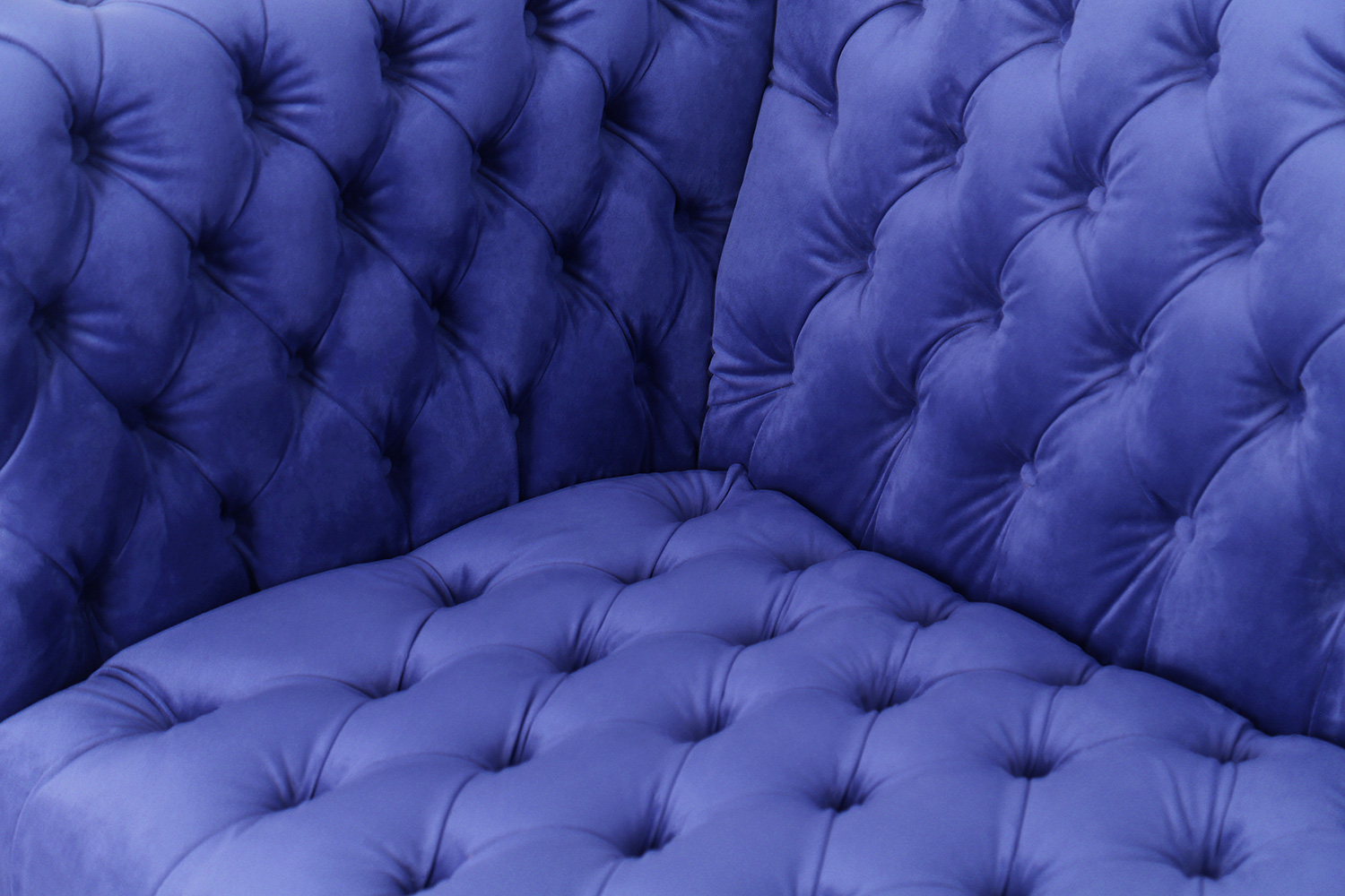 Pasargad Vicenza Collection Velvet Tufted Sofa - Blue