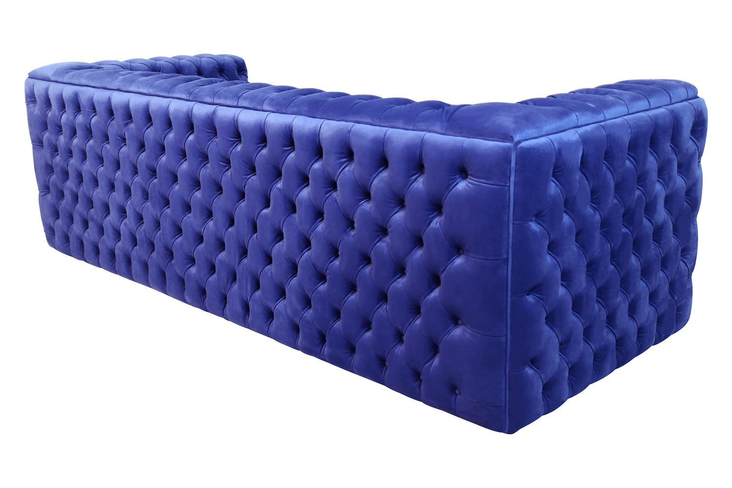 Pasargad Vicenza Collection Velvet Tufted Sofa - Blue