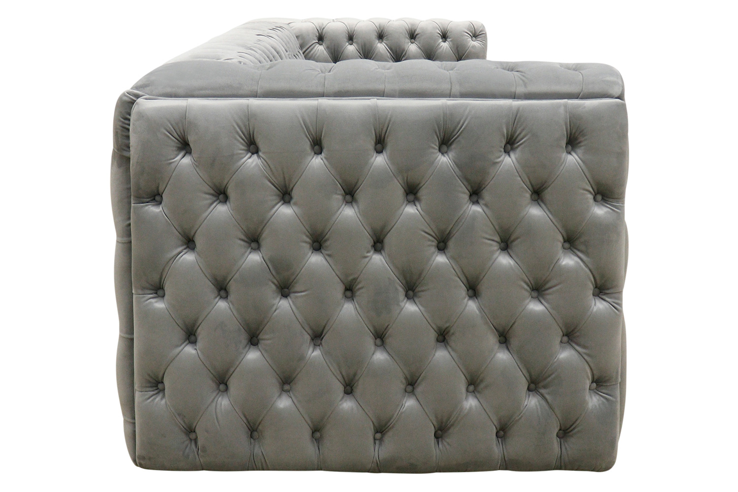 Pasargad Vicenza Collection Velvet Tufted Sofa - Silver