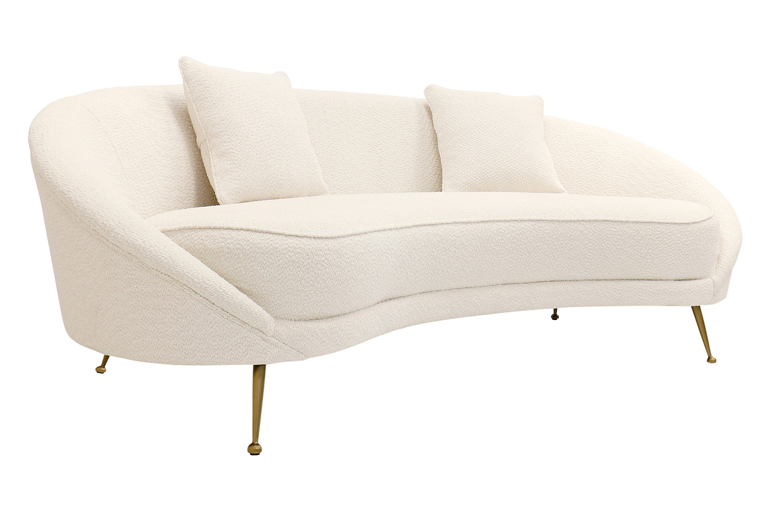 Pasargad - Luna Collection Textured Fabric Curved Sofa