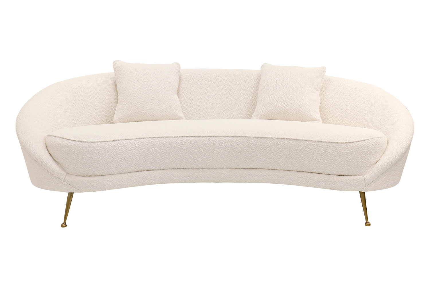 Pasargad Luna Collection Textured Fabric Curved Sofa - Ivory