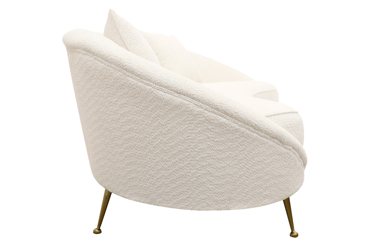 Pasargad Luna Collection Textured Fabric Curved Sofa - Ivory