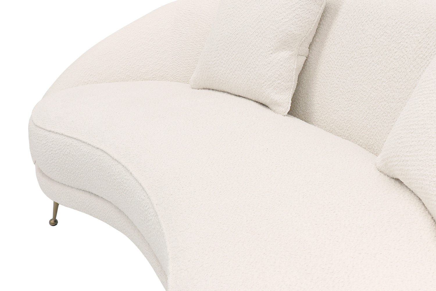 Pasargad Luna Collection Textured Fabric Curved Sofa - Ivory