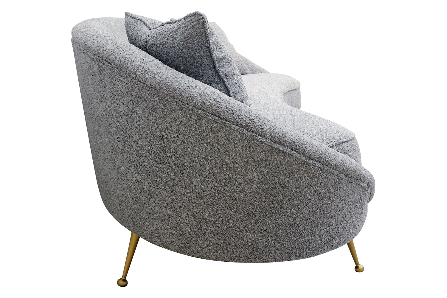 Pasargad Luna Collection Textured Fabric Curved Sofa - Gray