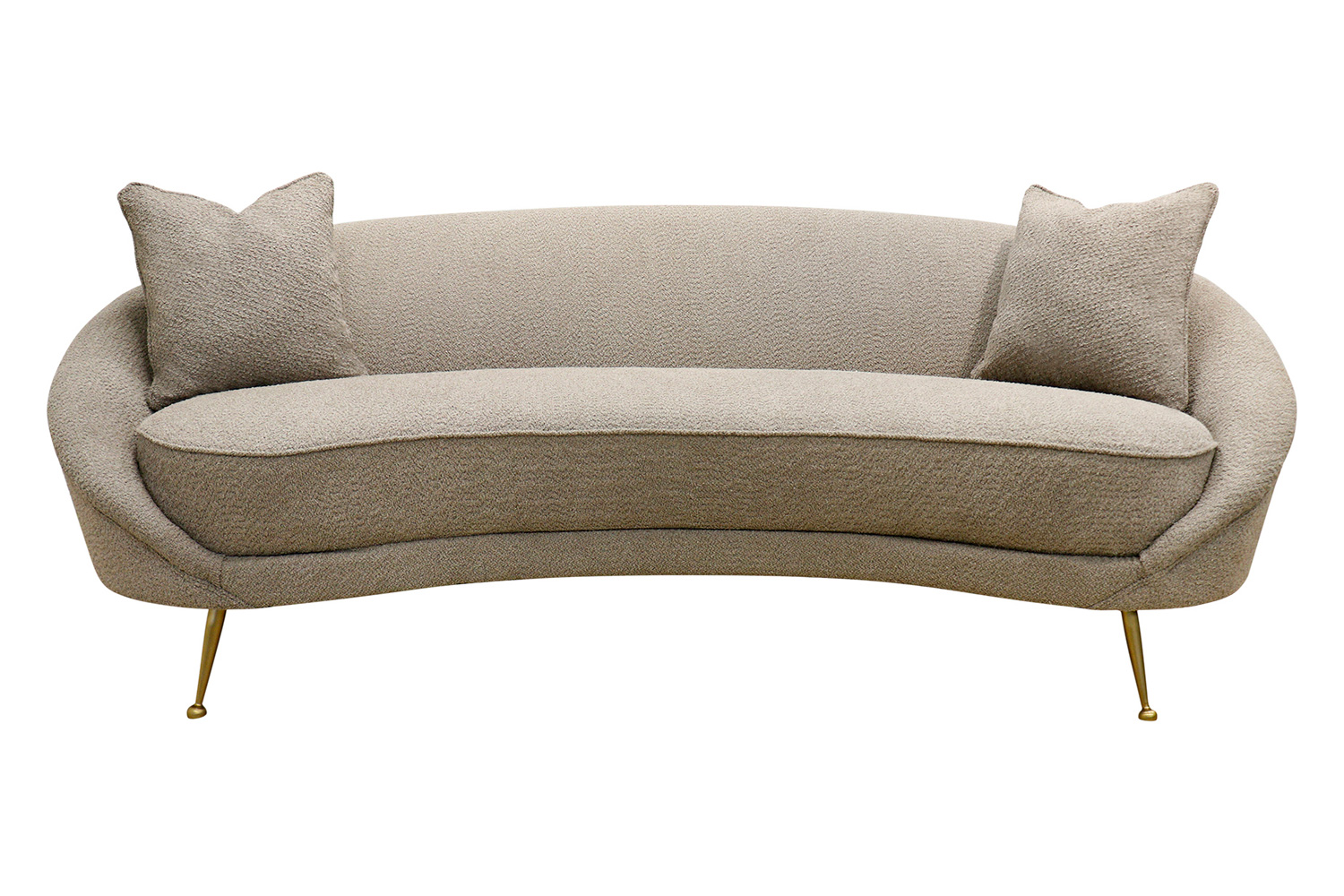 Pasargad Luna Collection Textured Fabric Curved Sofa - Mocha