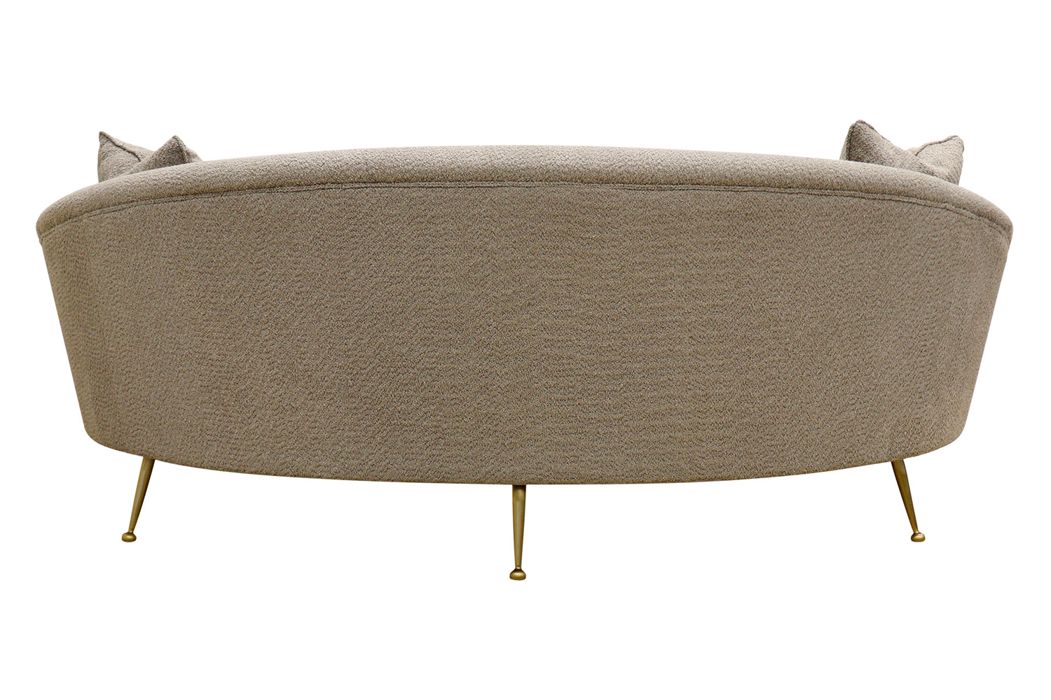 Pasargad Luna Collection Textured Fabric Curved Sofa - Mocha