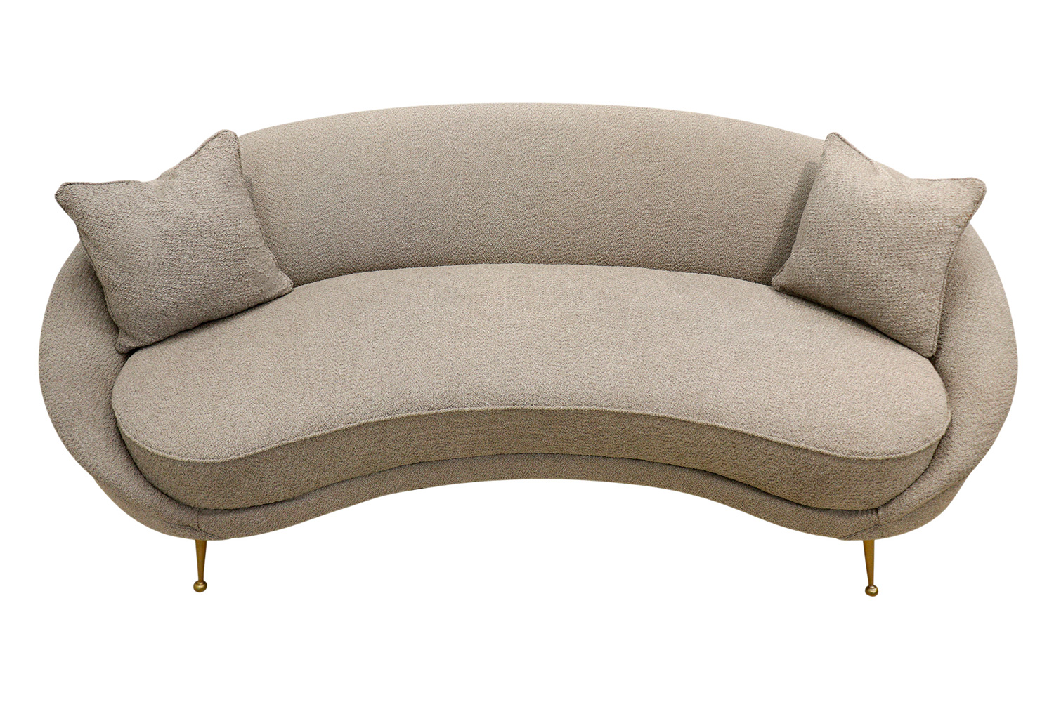 Pasargad Luna Collection Textured Fabric Curved Sofa - Mocha