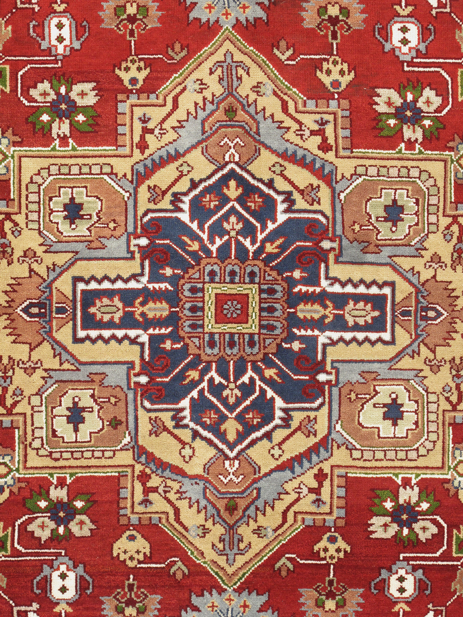 Pasargad - Serapi Collection Hand-Knotted Wool Area Rug in Rust/Navy, 108" x 144" (T-109 9x12)