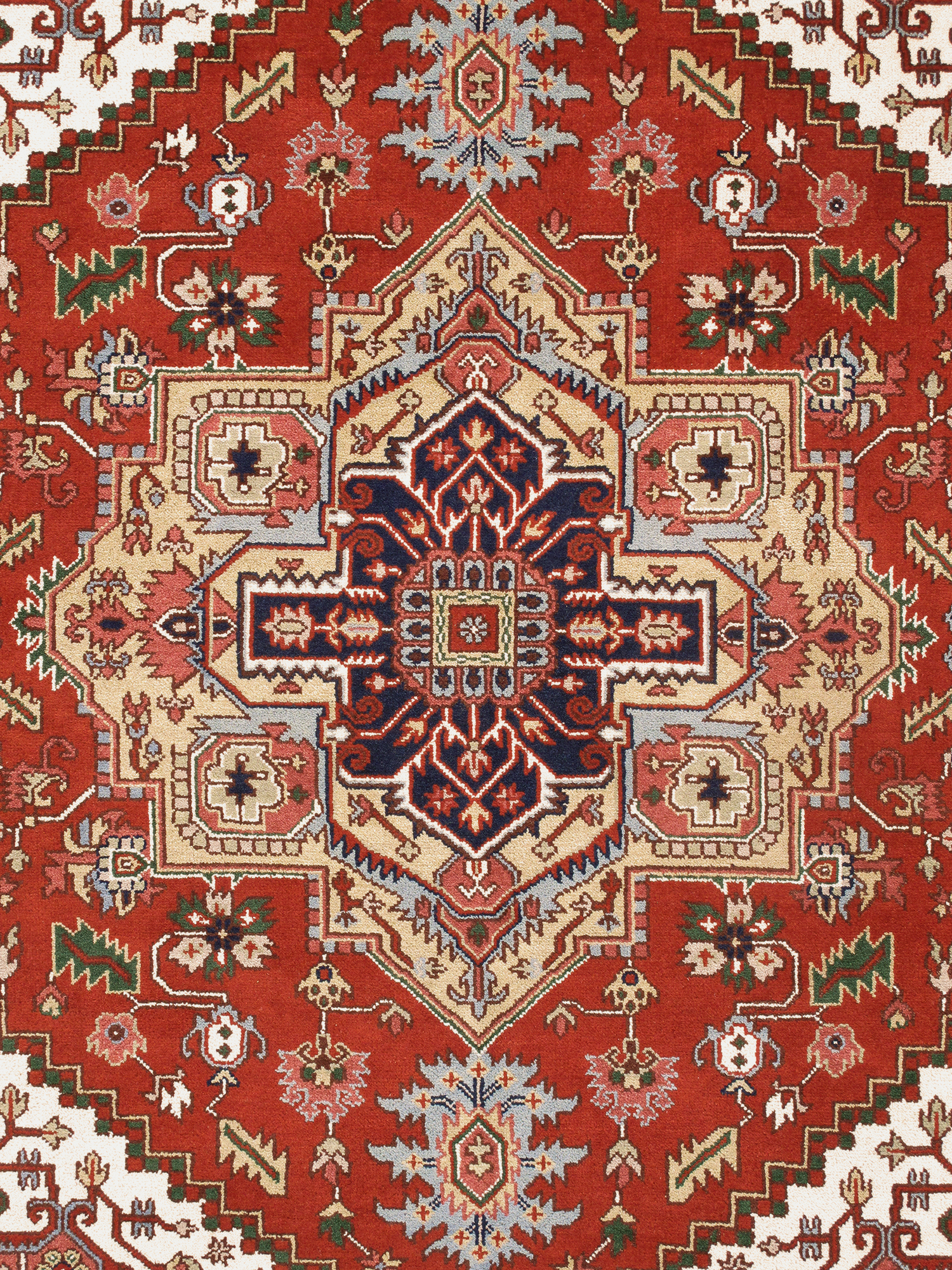 Pasargad - Serapi Collection Hand-Knotted Wool Area Rug in Rust/Navy, 106" x 142" (T-110 9x12)