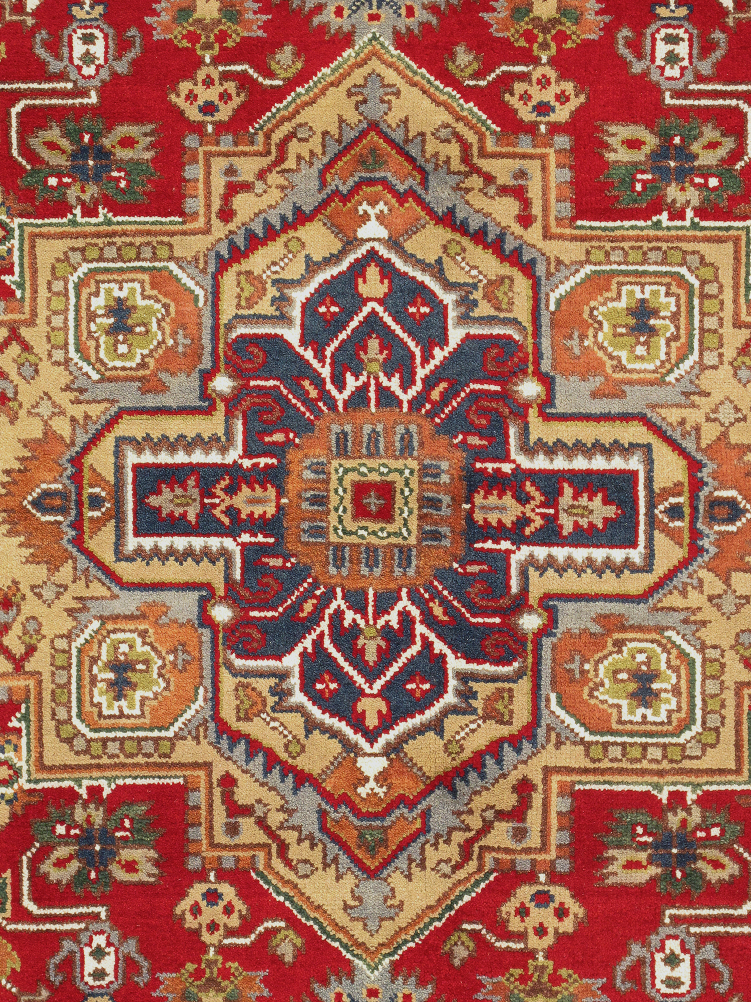 Pasargad - Serapi Collection Hand-Knotted Wool Area Rug in Red/Navy, 96" x 121" (T-116 8x10)