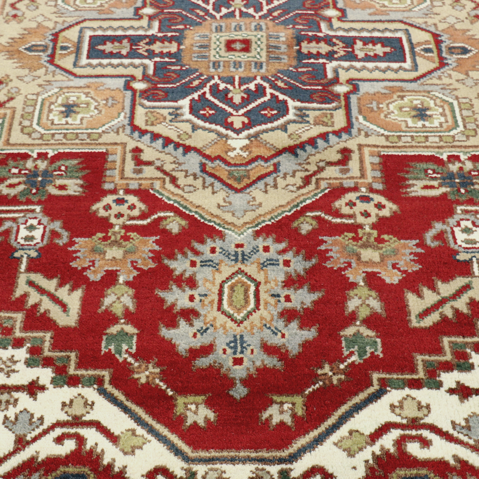 Pasargad - Serapi Collection Hand-Knotted Wool Area Rug in Red/Navy, 96" x 121" (T-116 8x10)