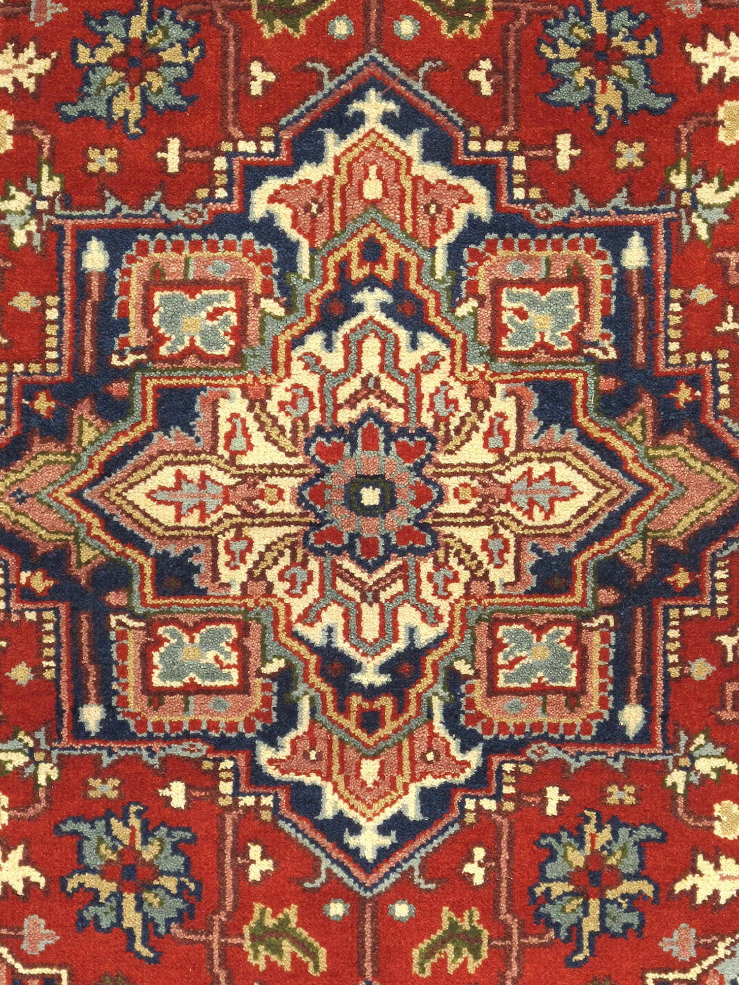 Pasargad - Serapi Collection Hand-Knotted Wool Area Rug in Rust/Navy, 60" x 91" (T-118 5x8)