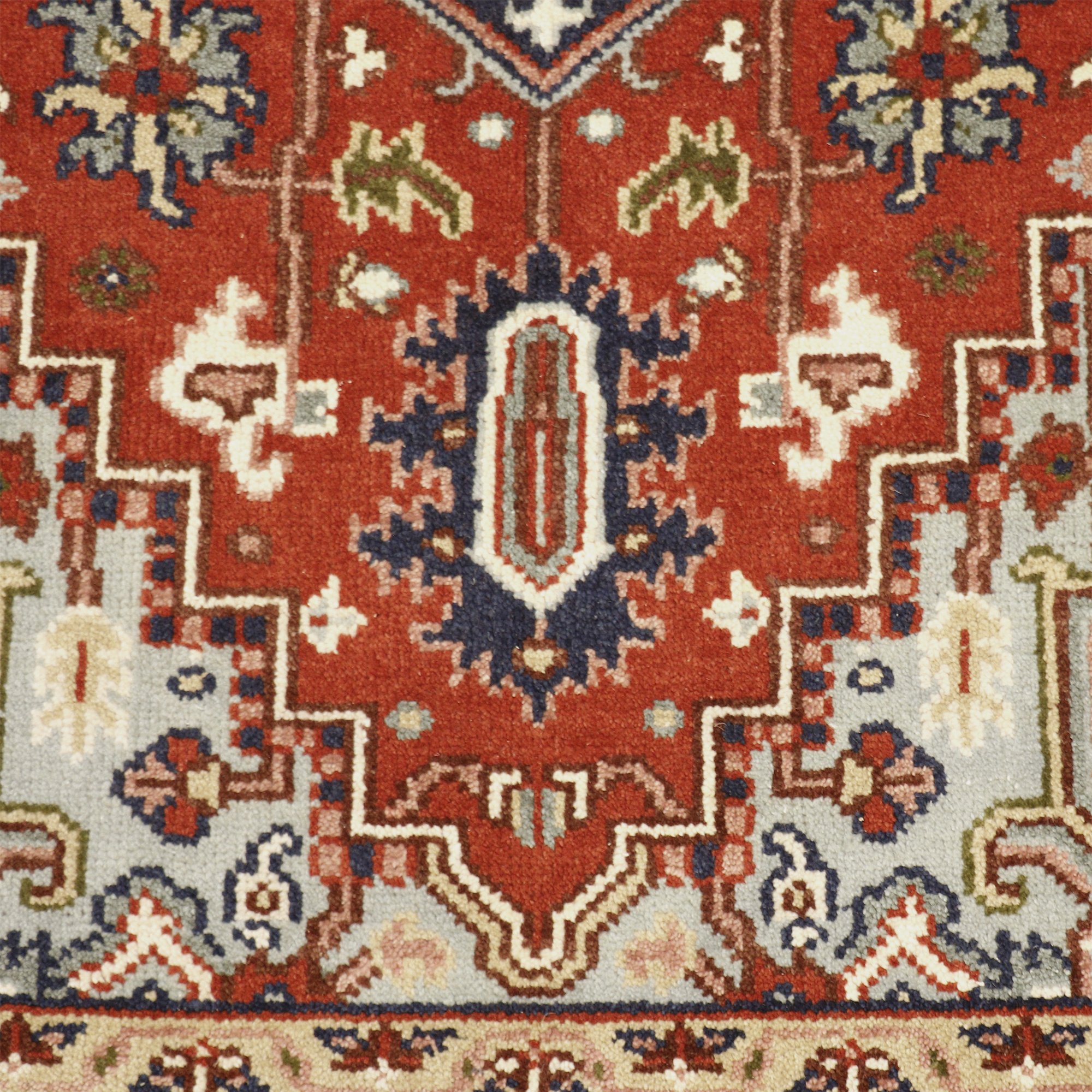 Pasargad - Serapi Collection Hand-Knotted Wool Area Rug in Rust/Navy, 60" x 91" (T-118 5x8)