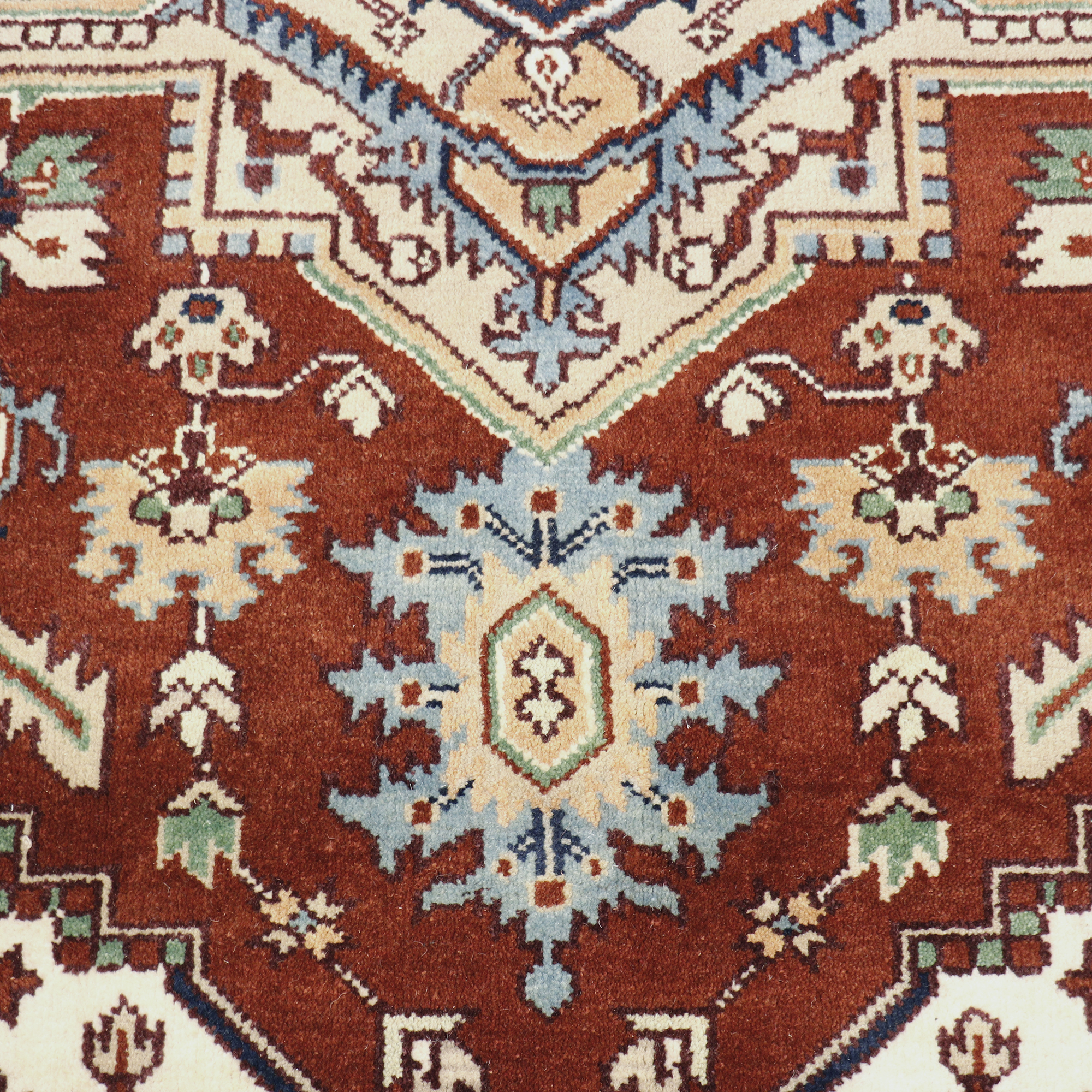 Pasargad - Serapi Collection Hand-Knotted Wool Area Rug in Rust/Navy, 91" x 117" (T-119 8x10)