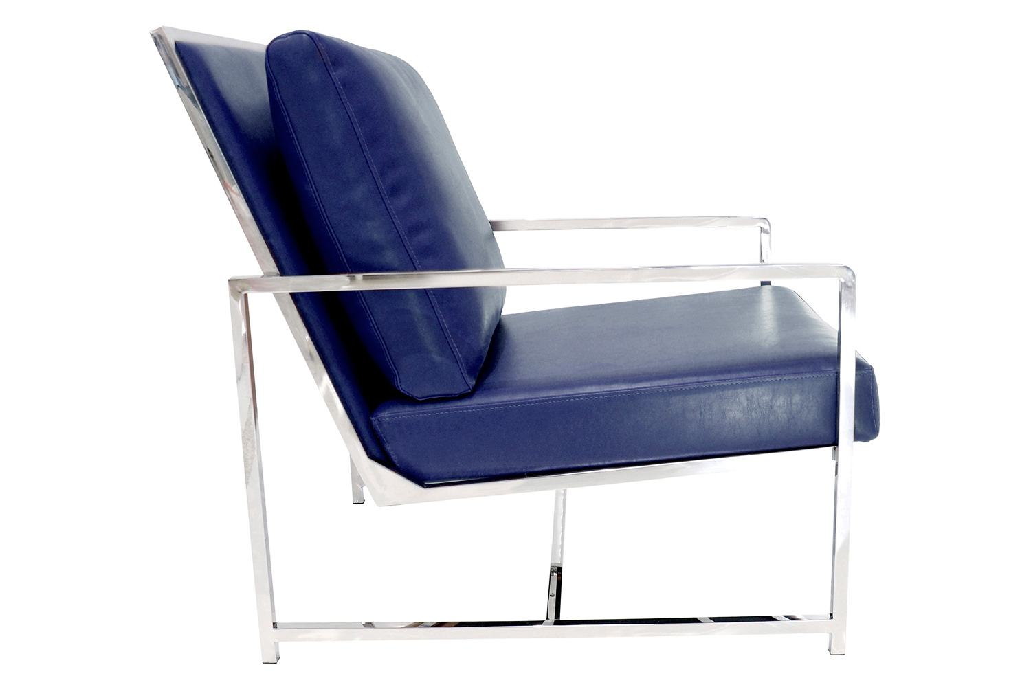 Pasargad™ Luxe Collection Navy Leather Chairs - Navy