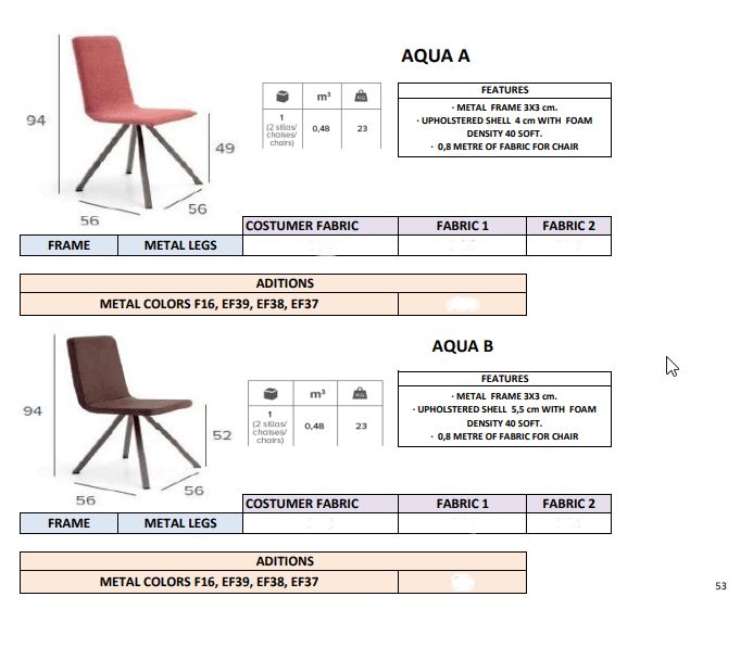 Pure Designs Aqua A Chairs