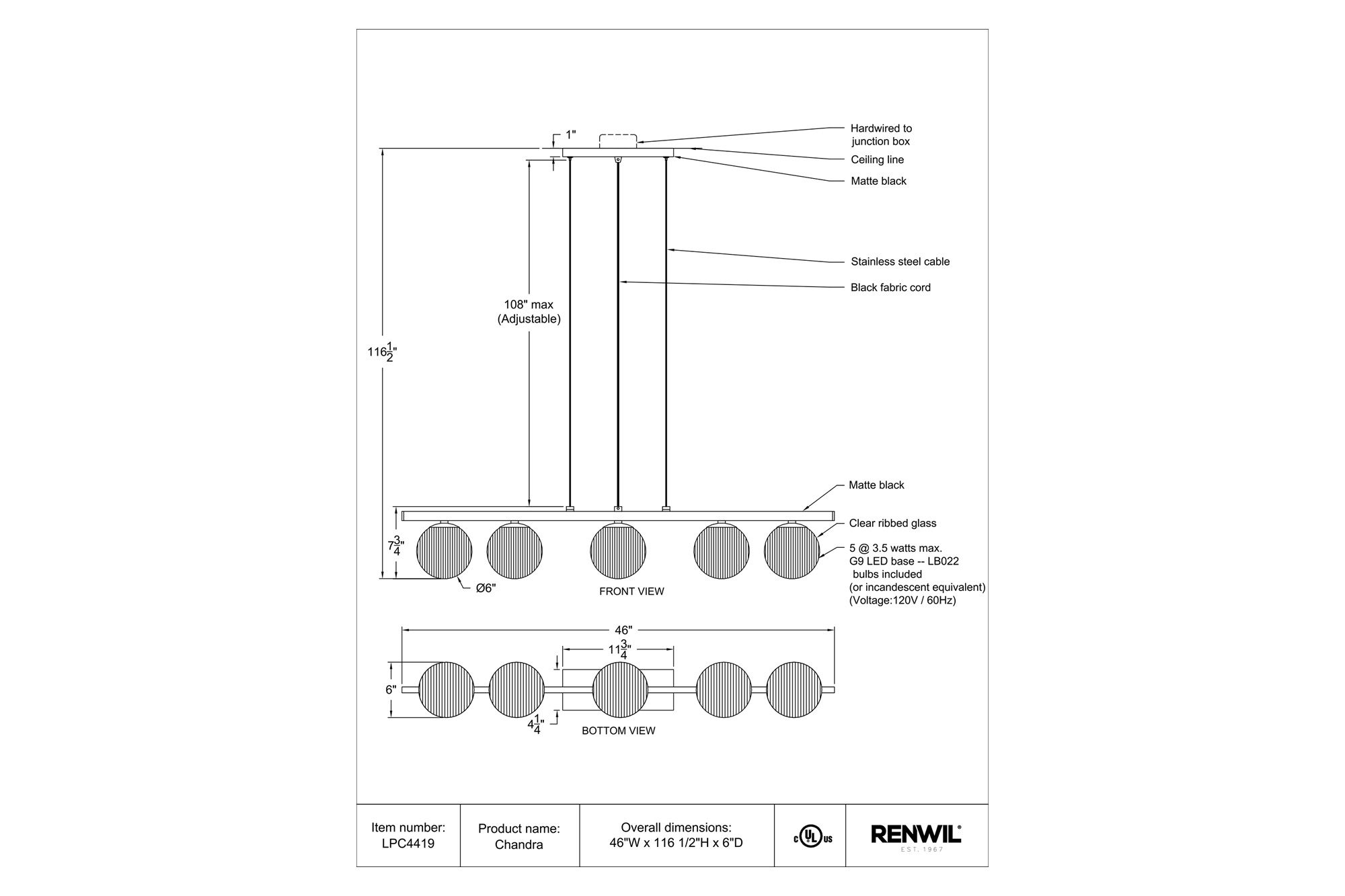 Renwil - Chandra Pendant Lighting