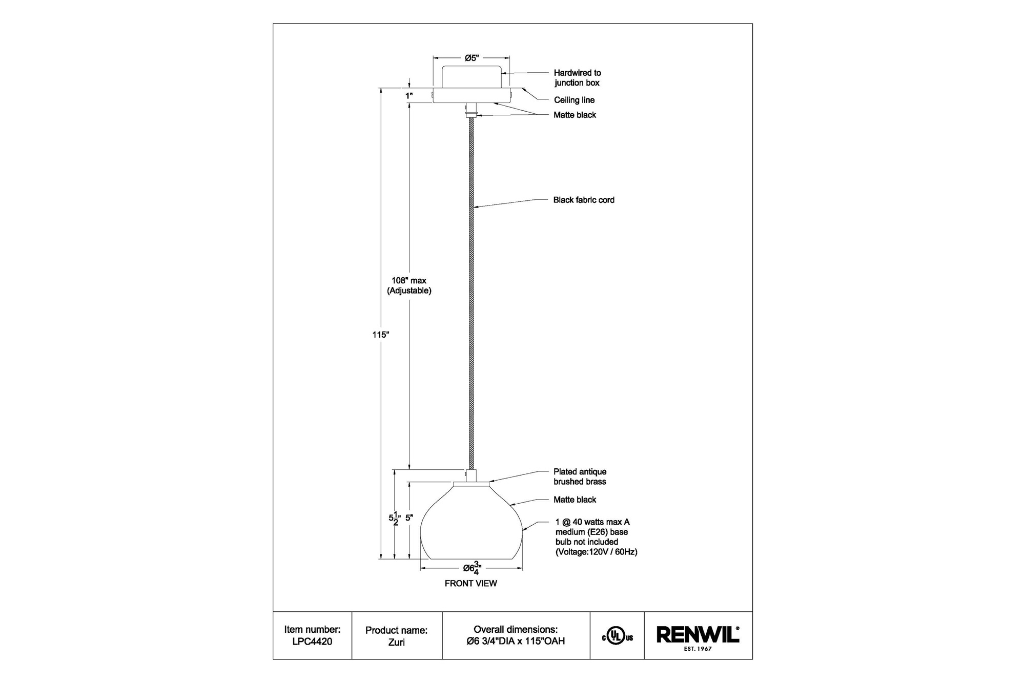 Renwil™ - Zuri Pendant Lighting