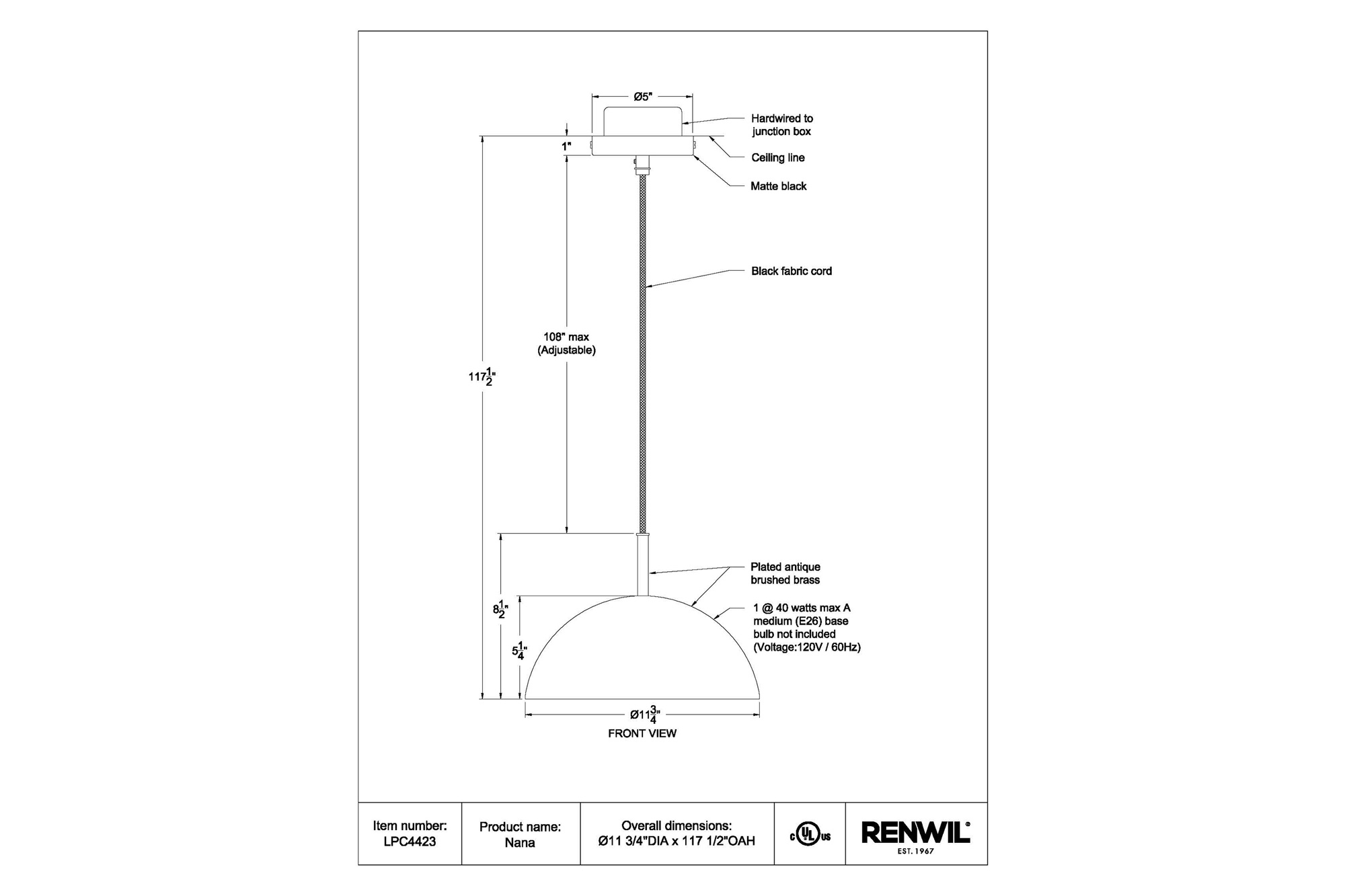 Renwil - Nina Pendant Lighting