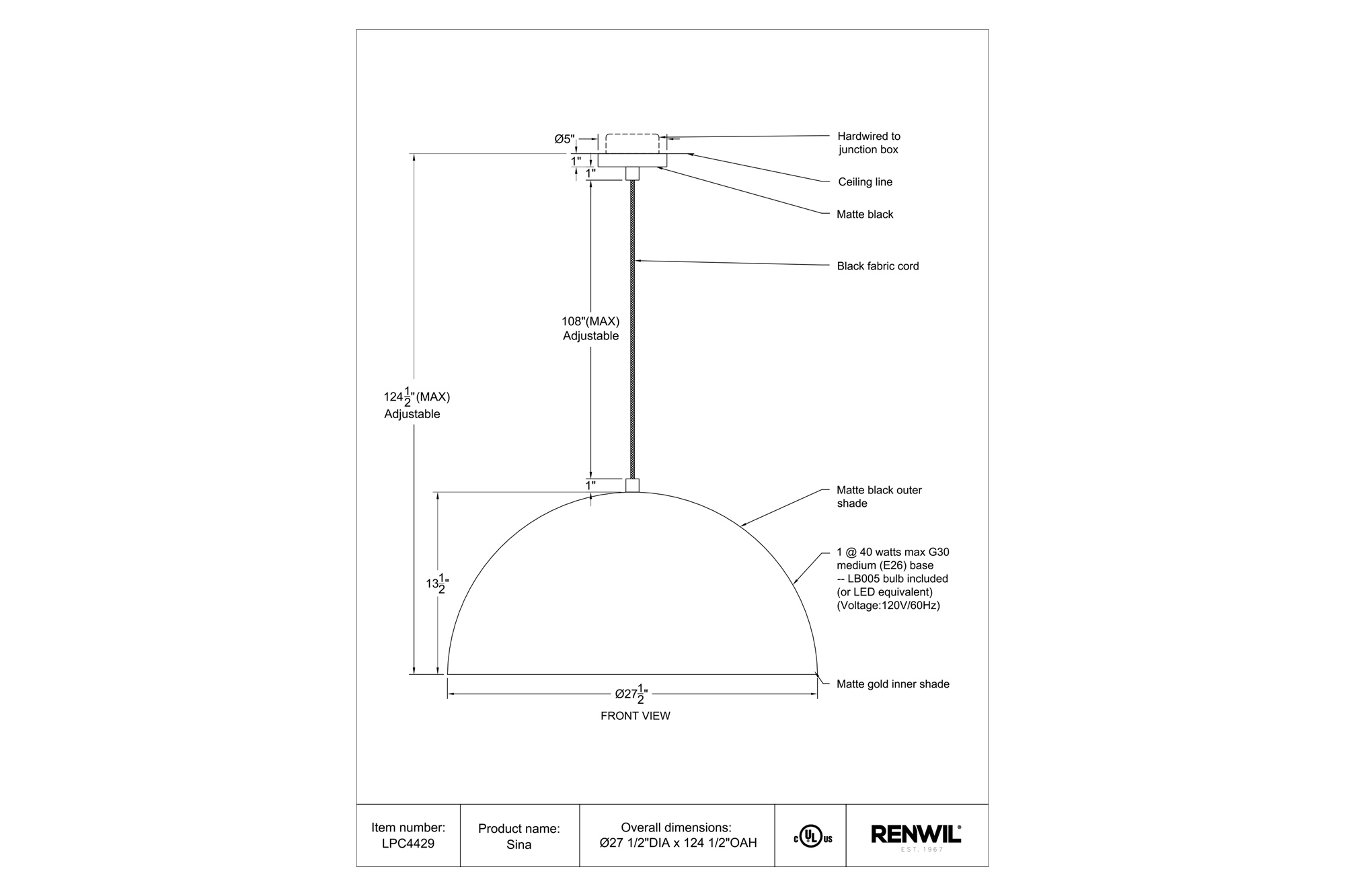 Renwil™ - Sina Pendant Lighting