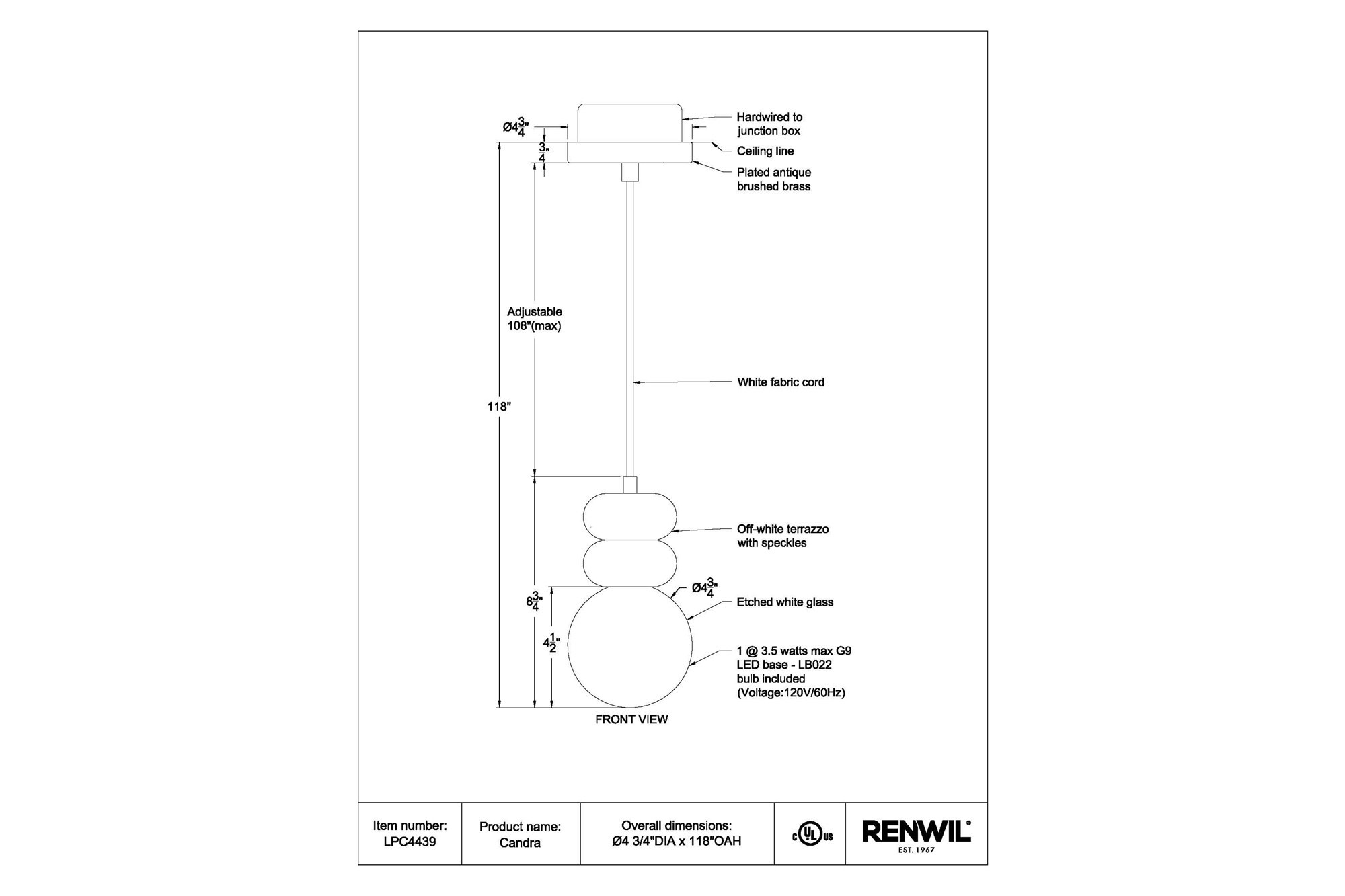 Renwil Candra Pendant Lighting